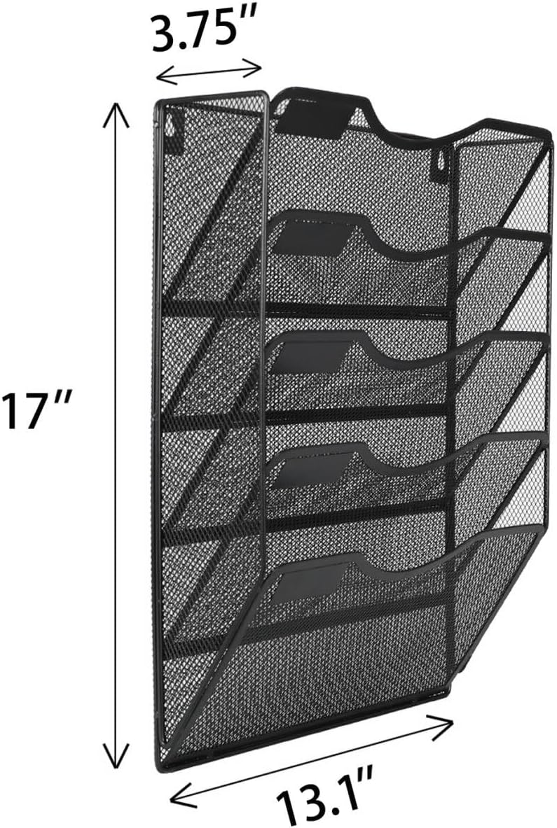 EasyPAG Wall File Holder 5 Pocket Mesh Hanging Wall Organizer Vertical Hanging File Folder Holder Magazine Rack with Nametag Label for Mail Paper Organization,Black 18 71UoFynlIJL. AC SL1280 - northernschoolofshiatsu.co.uk