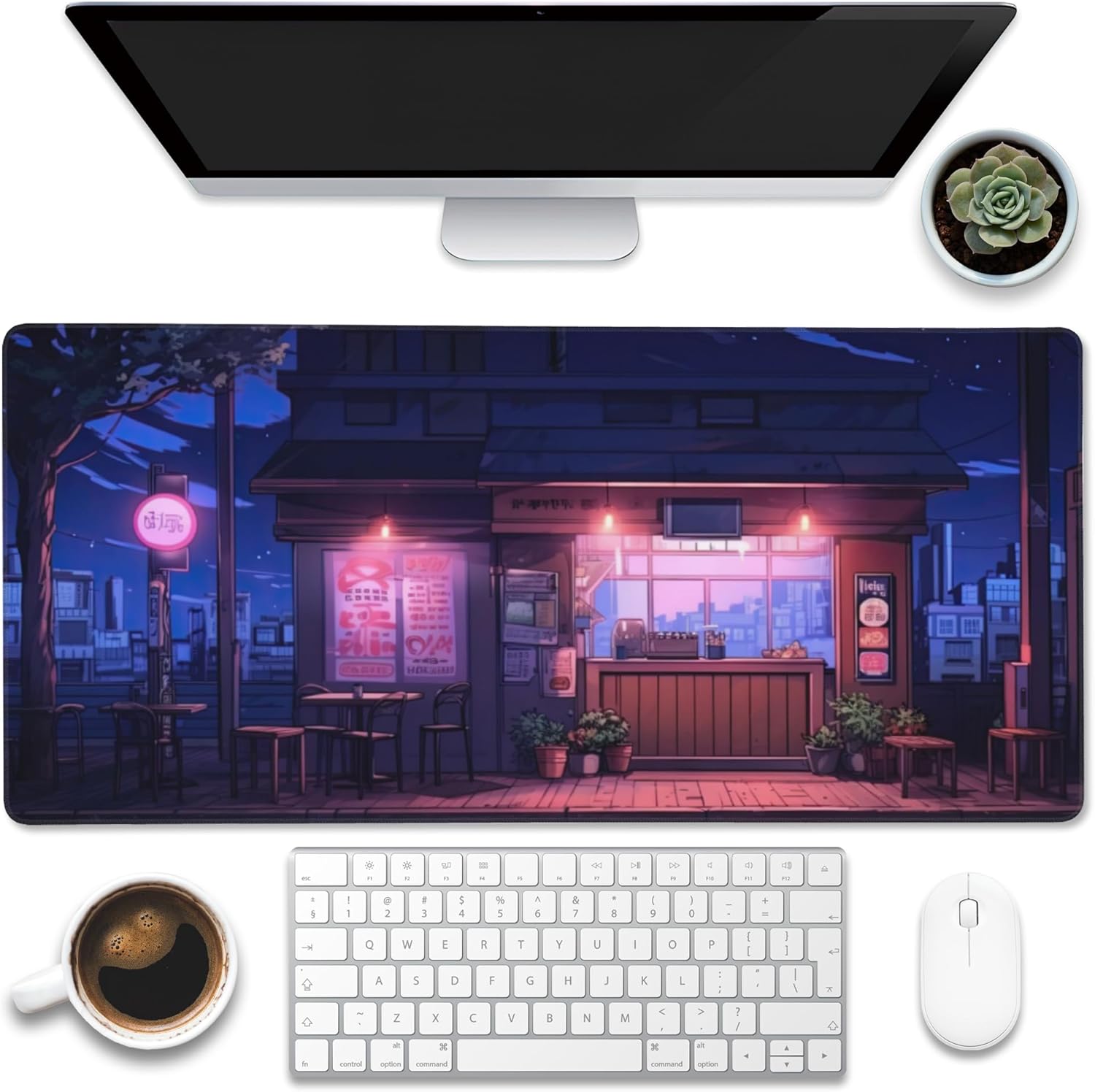 Large Gaming Mouse Pad for Desk,Japanese Night Street Restaurant Desk Mat,Anime Street Scene Desk Pad,Extended Big Computer Keyboard Mouse Pad with Non-Slip Base and Stitched Edge,31.5"x11.8" 148 71V+w62PacL. AC SL1500 - northernschoolofshiatsu.co.uk