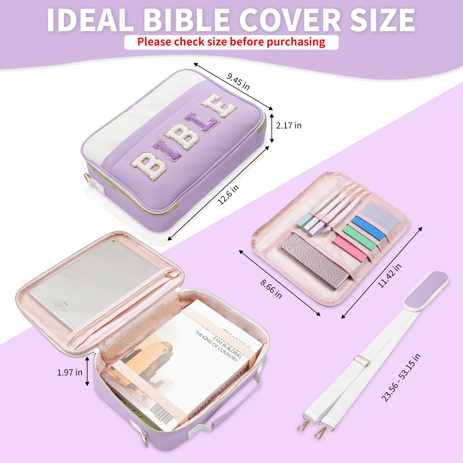 Bible Cover Case for Women, Large Chenille Letter Leather Bible Case with Bible Study Accessories, Bible Study Supplies Bible Journaling Kit, Christmas Christian Gift for Women Girls (Pink) 17 71V38n wu1L. AC SL1500 - northernschoolofshiatsu.co.uk