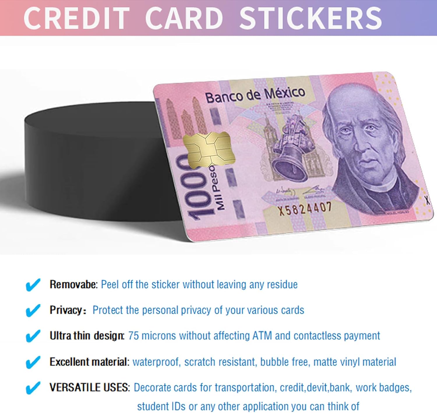 Amlo Peso Card Stickers, Personalizing Bank Card Skins | Removable, Slim, Waterproof, 4pcs Mexico Peso Culture Pattern (Color-D, 4PSC) 3 71VuswcqEPL. AC SL1500 - northernschoolofshiatsu.co.uk