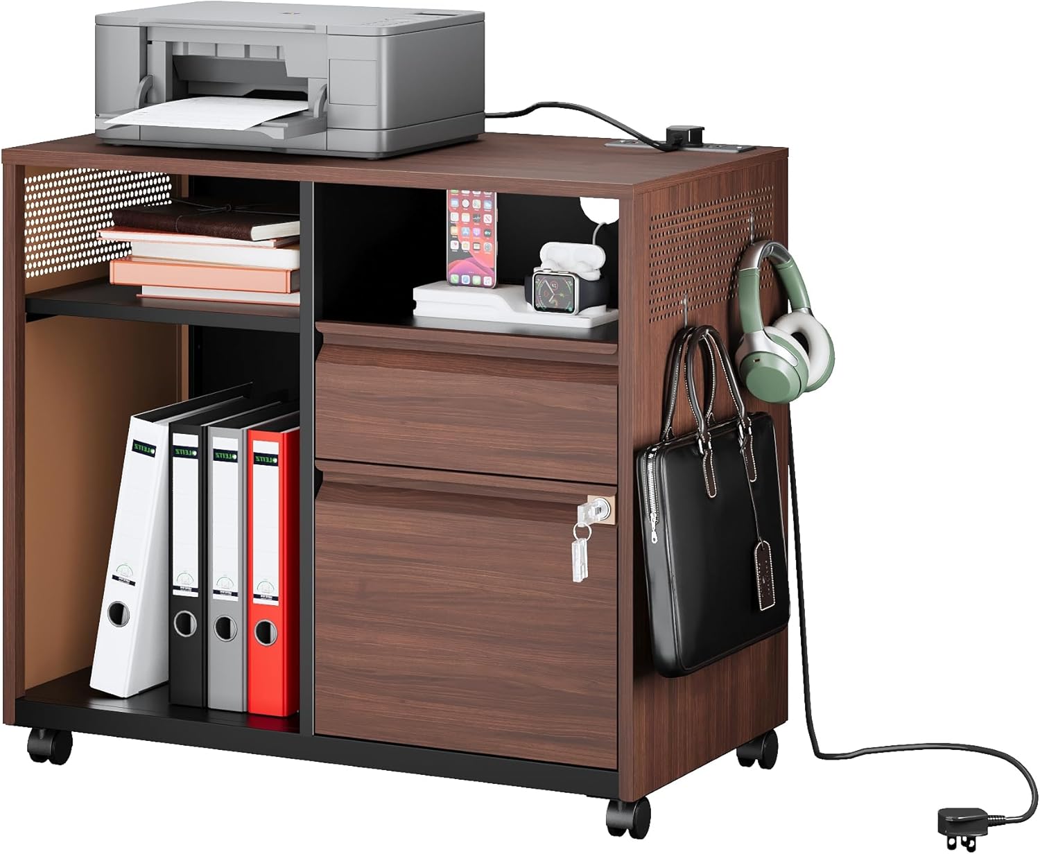 MIIIKO File Cabinets for Home Office, Mobile 2 Drawer File Cabinet with Shelf, Metal Printer Cart with Power Outlets and USB Ports 1 71W3jWa 5lL. AC SL1500 - northernschoolofshiatsu.co.uk