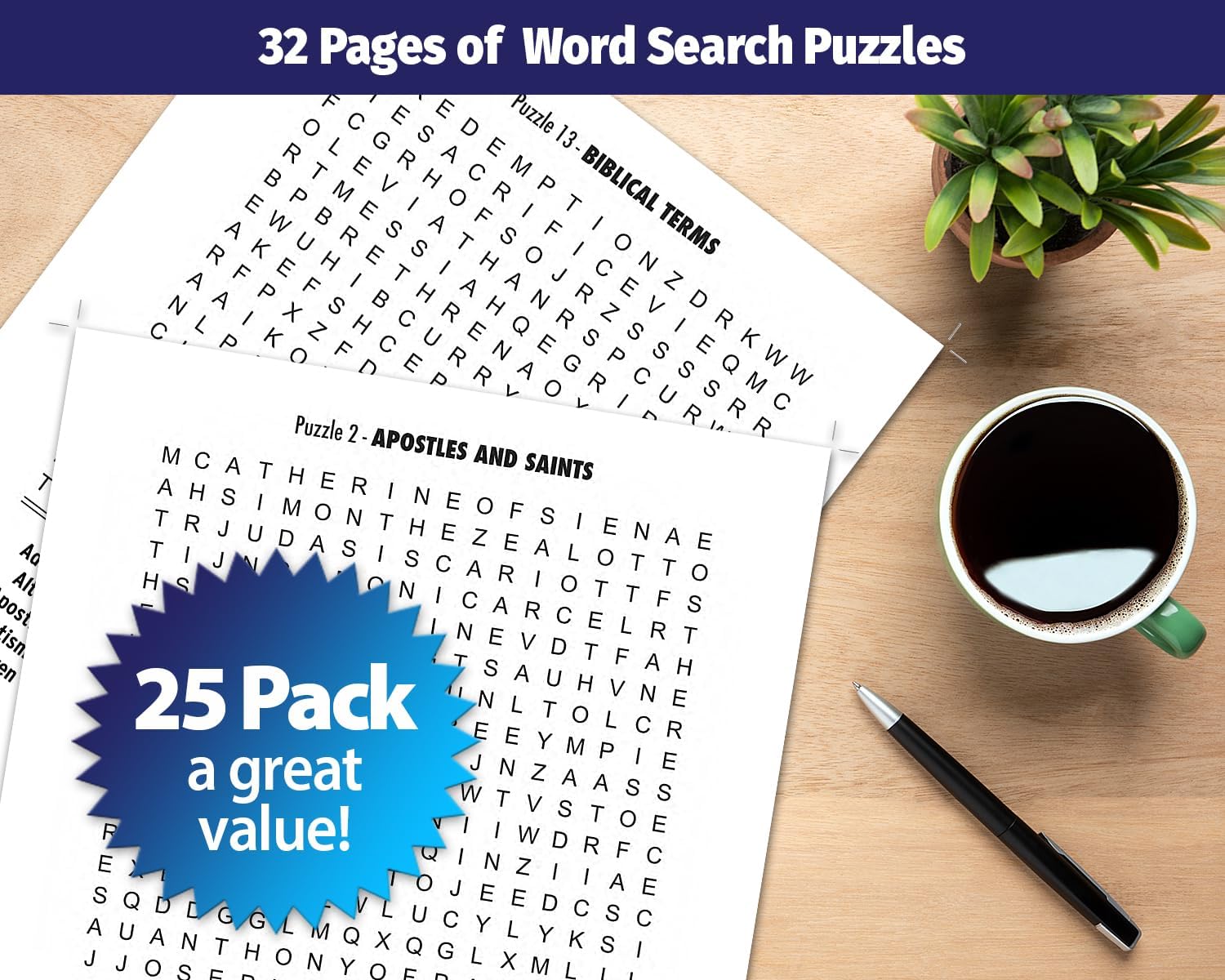 ZOCO - Bible Word Search Large Print Puzzle Books (25 Bulk Pack) - Faith Biblical Word Find Book - Gifts for Nursing Home Residents, Seniors, Adults, Children 2 - northernschoolofshiatsu.co.uk