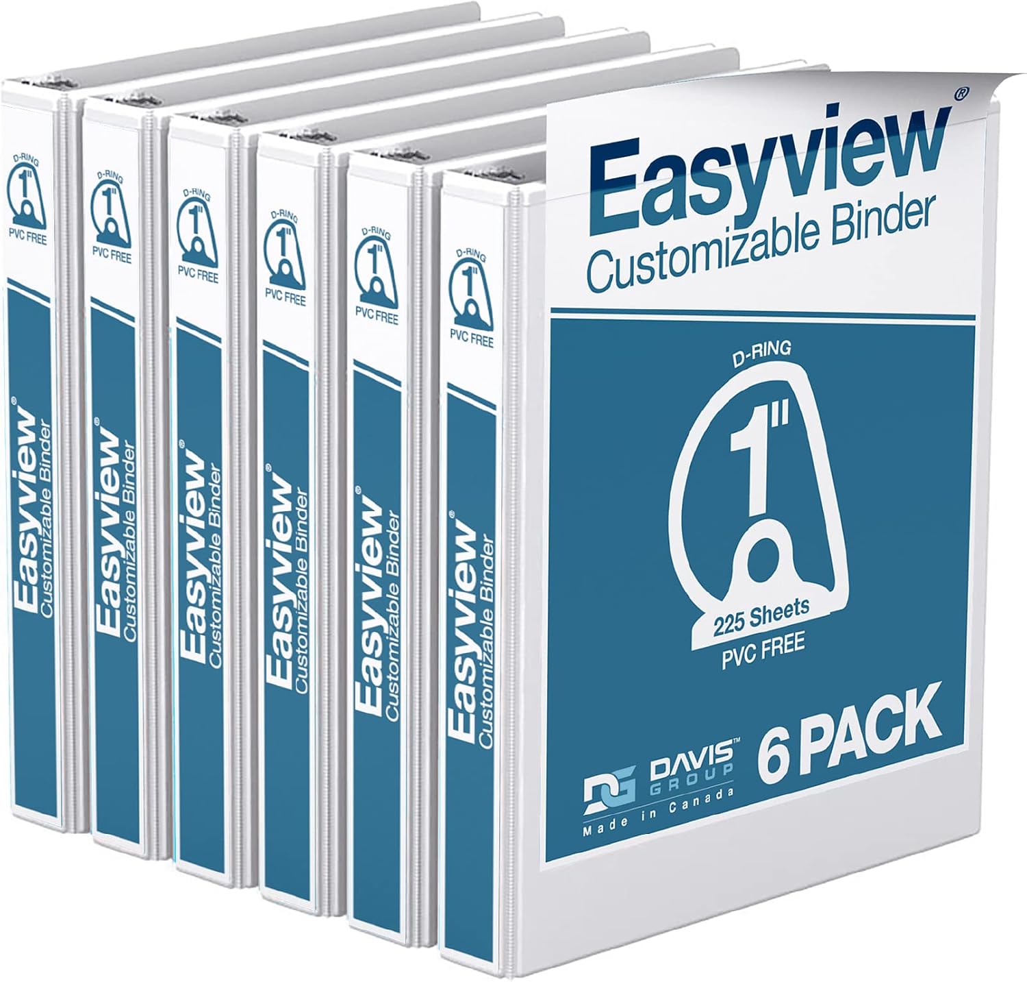 EasyView Premium 1-Inch Binders with Clear-View Covers, 3-Ring Binders for School, Office, or Home, Colored Binder Notebooks, Pack of 6, D Ring, White 1 71X6Qzt7A0L. AC SL1500 - northernschoolofshiatsu.co.uk