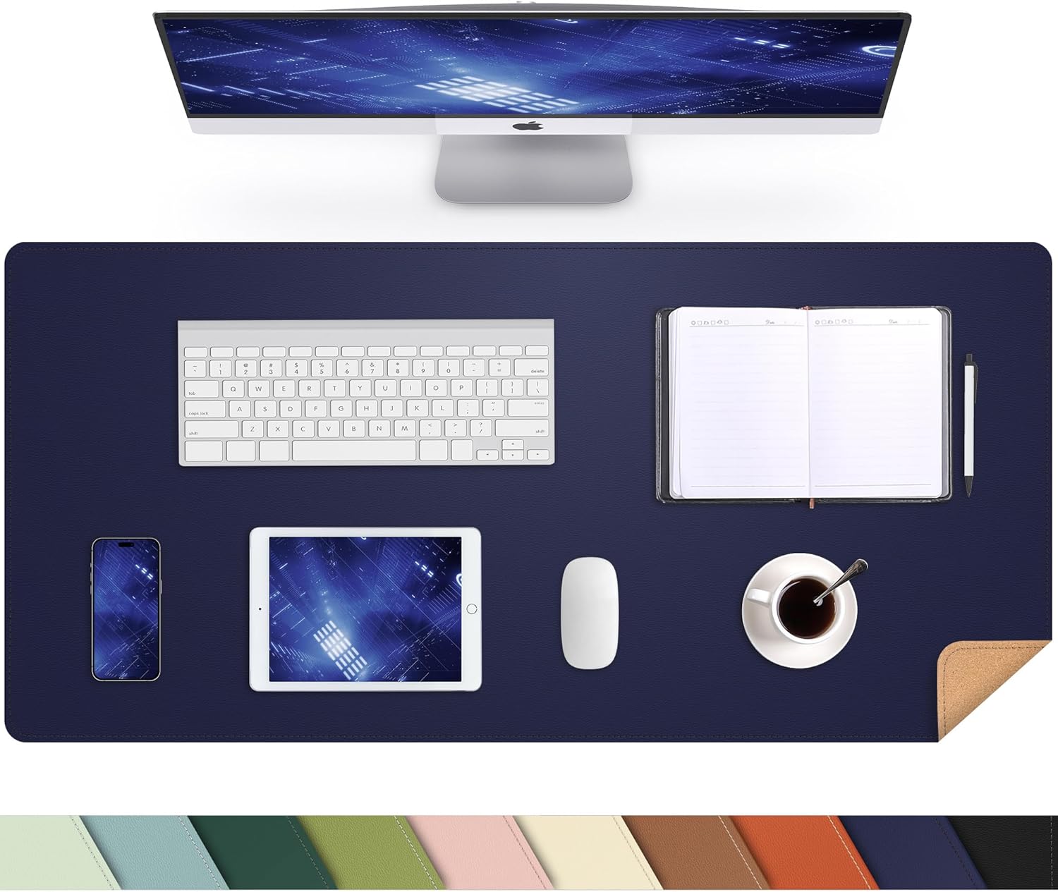 Large Desk Mat 47.2" x 17" Leather Desk Pad Protector with Natural Cork & PU Leather, Non-Slip Office Desk Mat, Large Mouse Pad, Waterproof Desk Blotter pad for Office&Home(Black) 17 71XKJrpshWL. AC SL1500 - northernschoolofshiatsu.co.uk