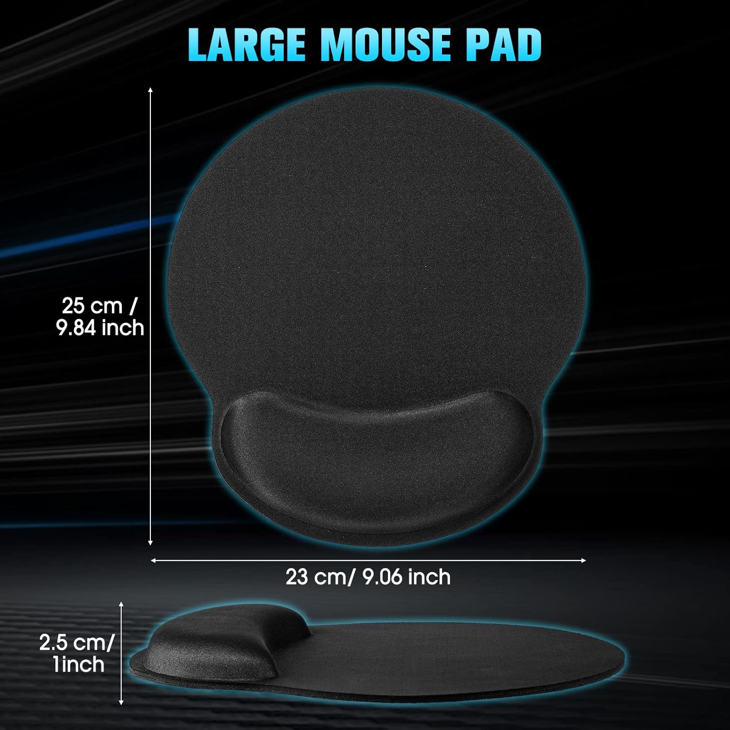 Yunsailing 8 Pack Ergonomic Mouse Pad with Wrist Rest Support Gel Memory Foam Mouse Pad Comfortable Computer Mouse Pad for Laptop Pain Relief Mousepad for Laptop, Computer, Gaming (Solid Black Style) 6 71YE6jfyDNL. AC SL1500 - northernschoolofshiatsu.co.uk