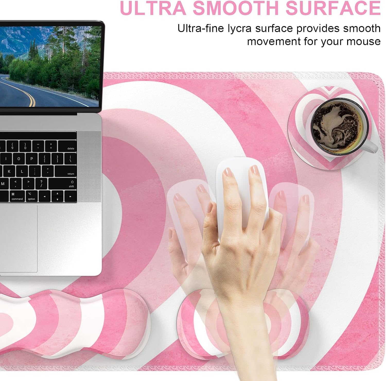 iLeadon Keyboard Mouse Pad Set, Large Gaming Mouse Pad + Keyboard Wrist Rest + Mouse Pad with Wrist Support + Coaster, Easy Typing Pain Relief, Desk Mat Set, Valentines Day present for Her, Pink Heart 6 71YHJFhjEbL. AC SL1500 - northernschoolofshiatsu.co.uk