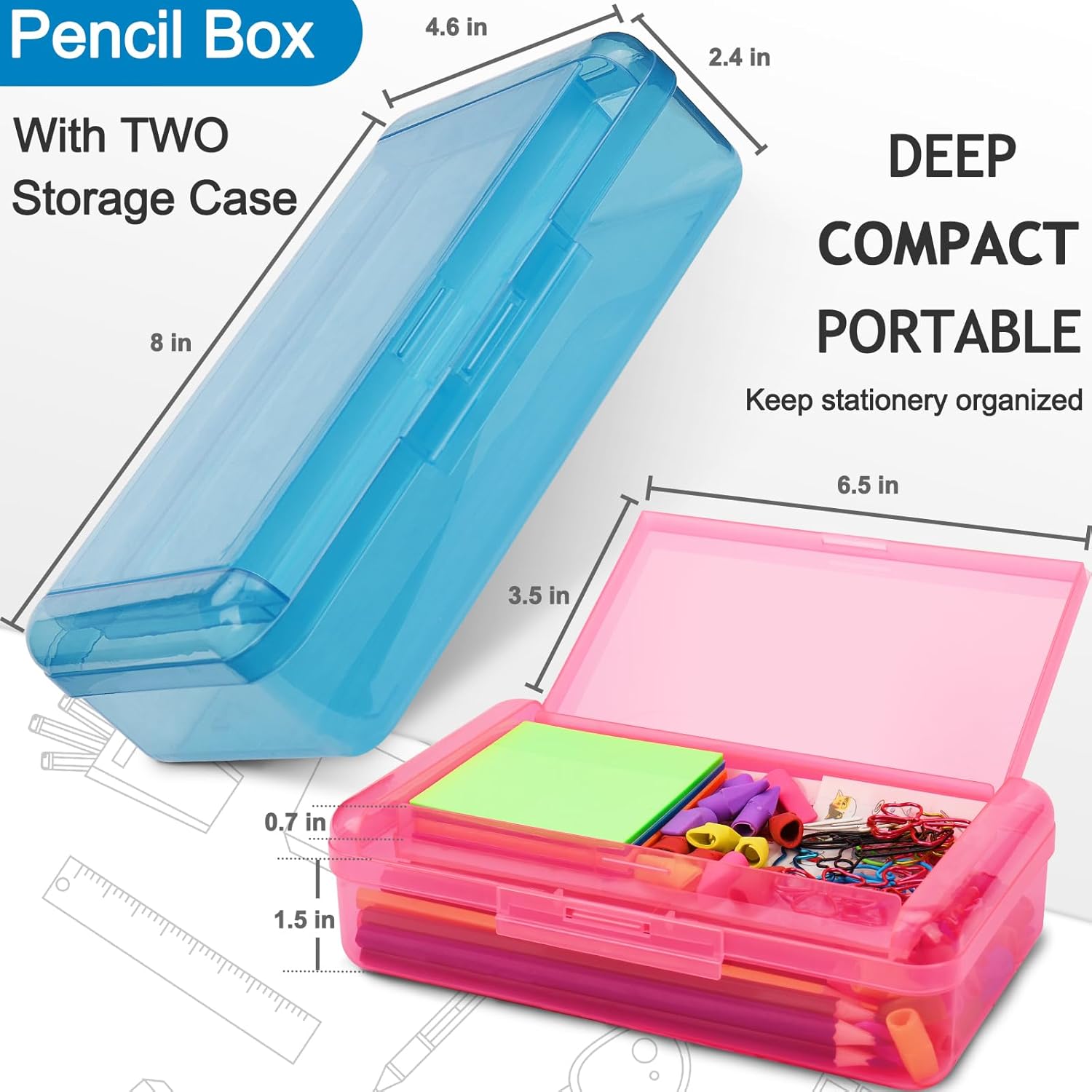 1 PCS Pencil Box,Double Layer Large Capacity Pencil Box,Hard Pen Case with Snap-tight Lid, Plastic Pencils Case for Office School Supplies Pen Boxes,Storage Organizer for Gel Pens Erasers-Purple 51 71YUiJaD8qL. AC SL1500 - northernschoolofshiatsu.co.uk