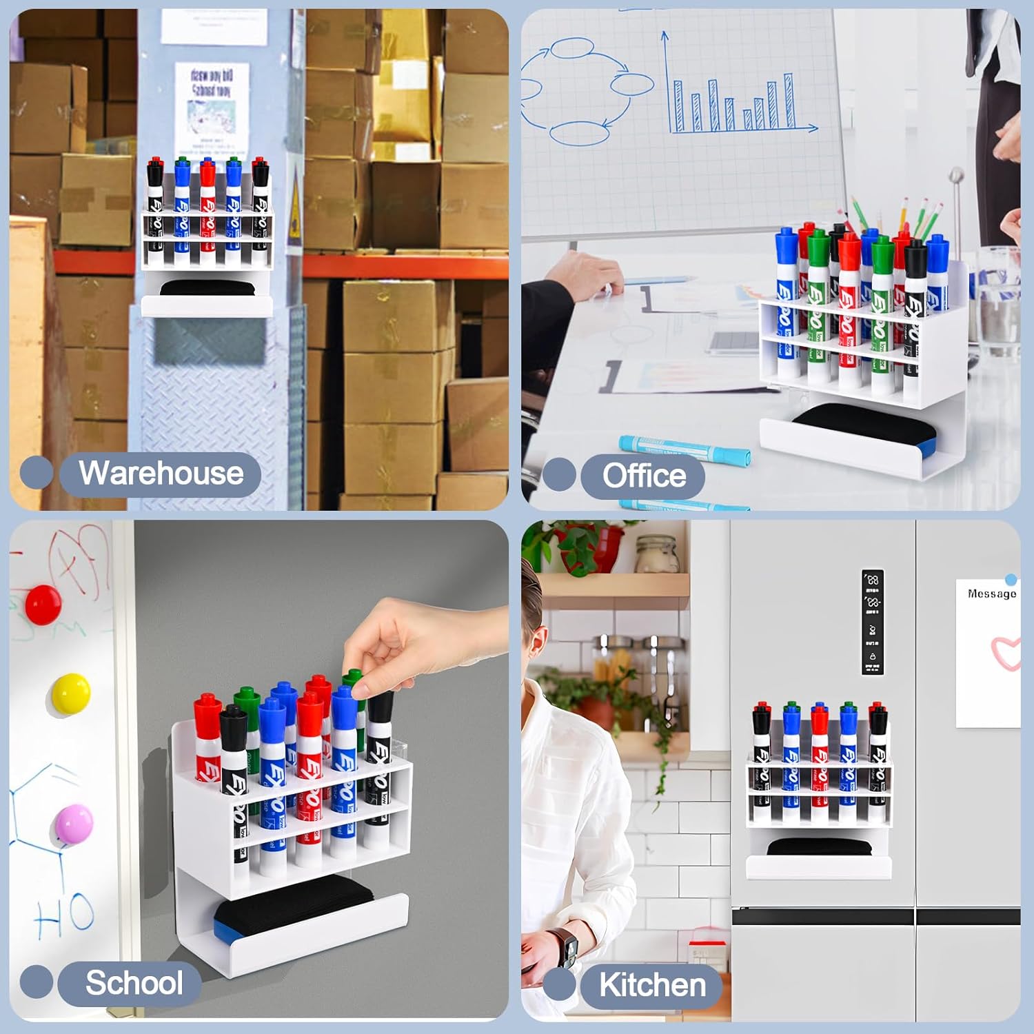 2 Pcs Acrylic Magnetic Dry Erase Marker Holder Wall Mount for Whiteboard, Marker Organizer Stand with 10 Pen Slots and Eraser Holder, Suitable Office, School, Classroom, Home 7 71YW07YrceL. AC SL1500 - northernschoolofshiatsu.co.uk