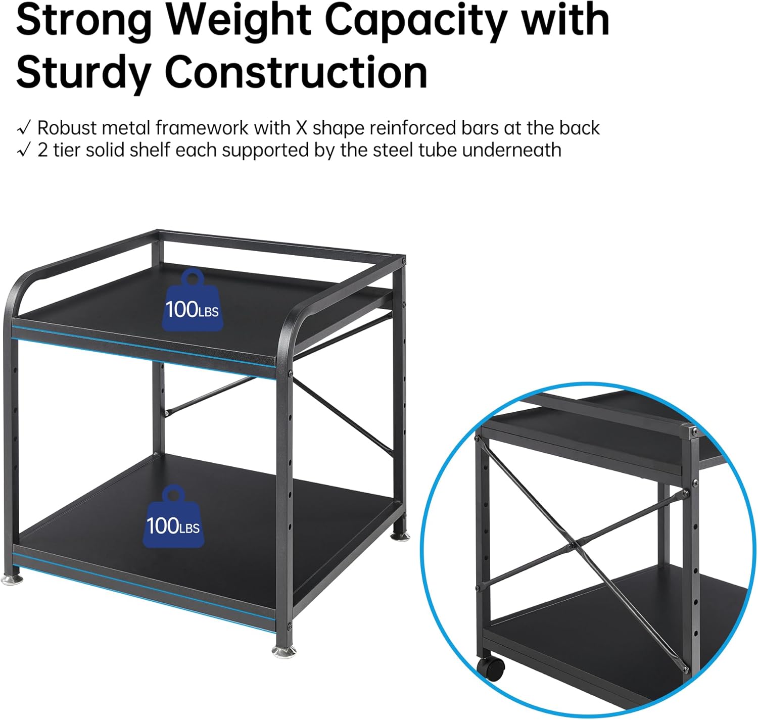2 Tier Under Desk Printer Stand with Storage, 20 Inches Deep Large Printer Table with Height Adjustable Shelf, Rolling Printer Cart with Wheels for Home Office - Black 8 71YoZF1M zL. AC SL1500 - northernschoolofshiatsu.co.uk