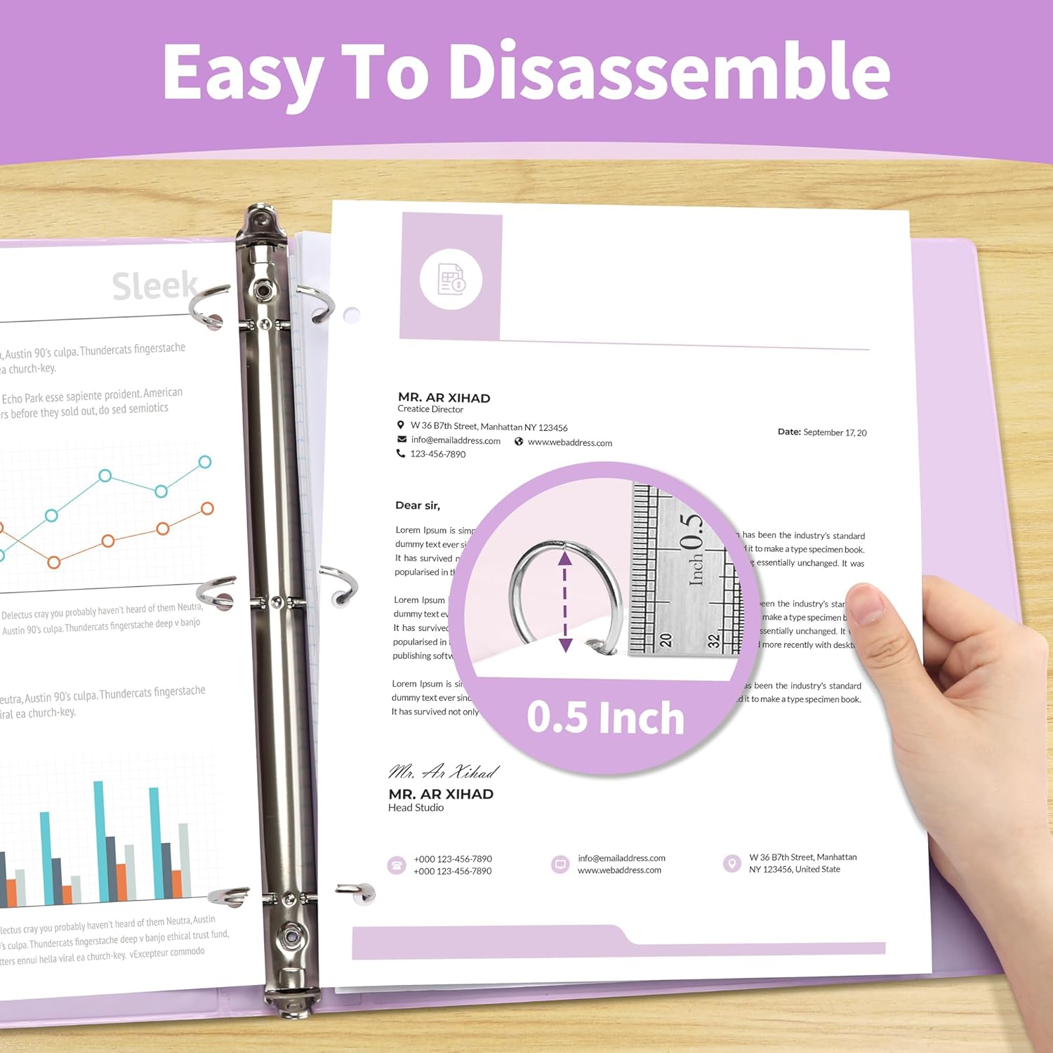 SUNEE 3 Ring Binder 1 Inch 1 Pack, Clear View Binder Three Ring PVC-Free (Fit 8.5x11 Inches) for School Binder or Office Binder Supplies, Purple Binder 149 - northernschoolofshiatsu.co.uk