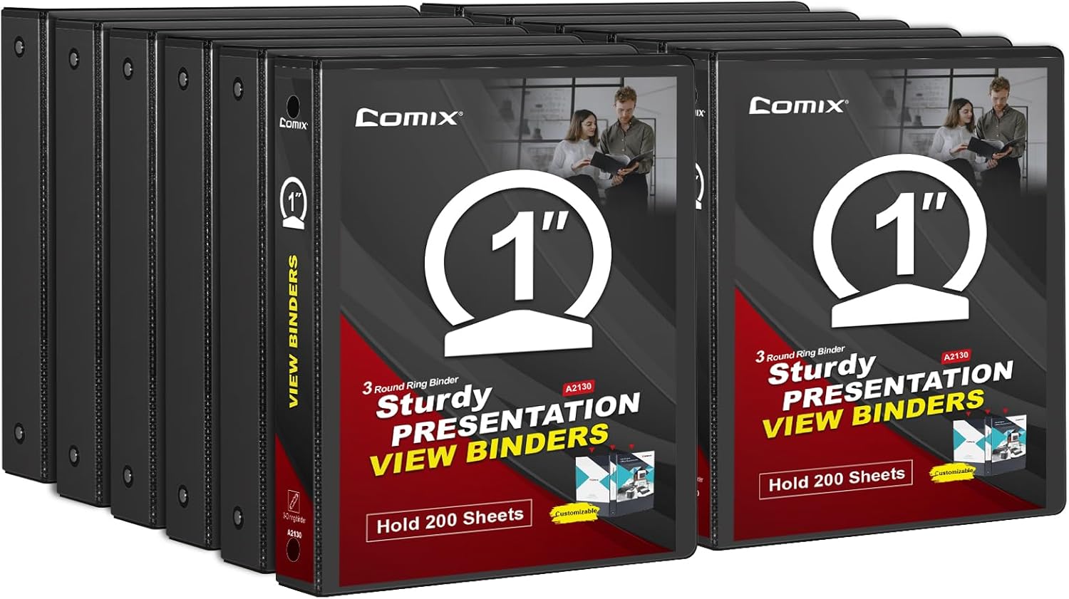 COMIX Sturdy 3 Ring Binder 0.5 inch with Clear View Cover, 1/2" Round Ring View Binder, PVC-Free, 100 Sheets Capacity of US Letter Size Paper, Office & School Supplies, 12 Pack (White) 20 71ZRv7CZnnL. AC SL1500 - northernschoolofshiatsu.co.uk