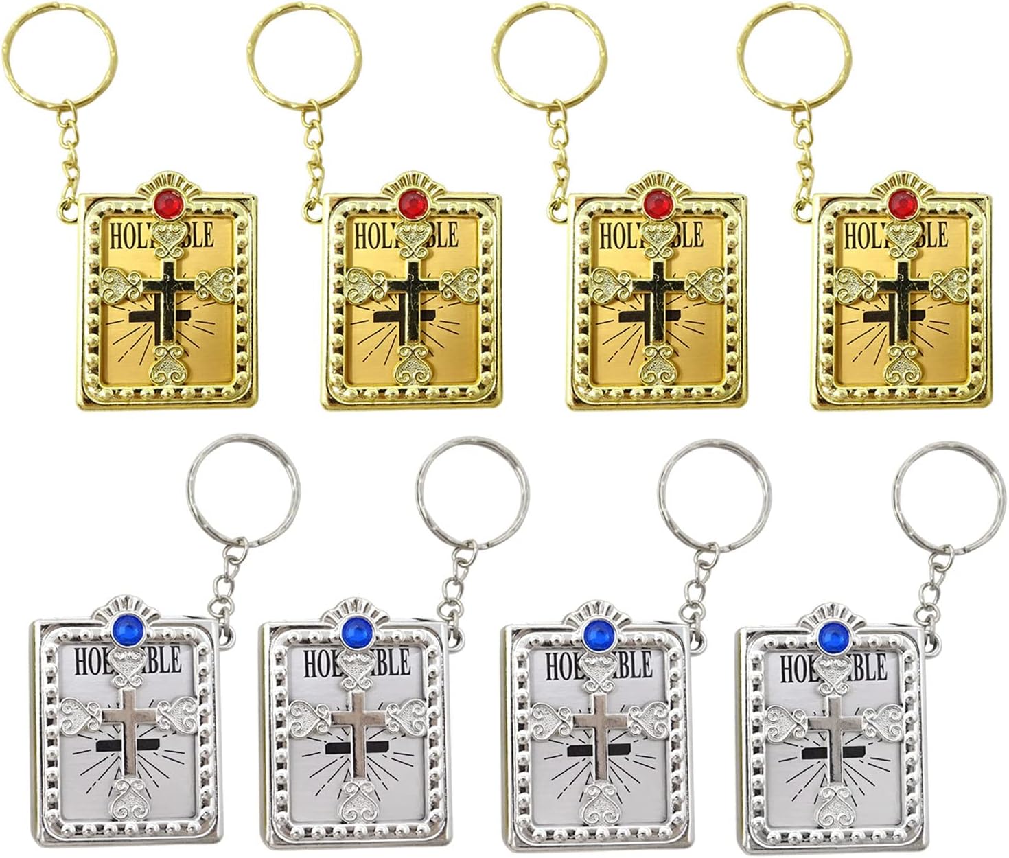 Honbay 8PCS Mini Bible Keychain Miniature Book Keyring Gold Silver Holy Bible Religious Favor for Baptism Church Communion Wedding Shower (2 Color) 1 71ZTn41Y0KL. AC SL1500 - northernschoolofshiatsu.co.uk