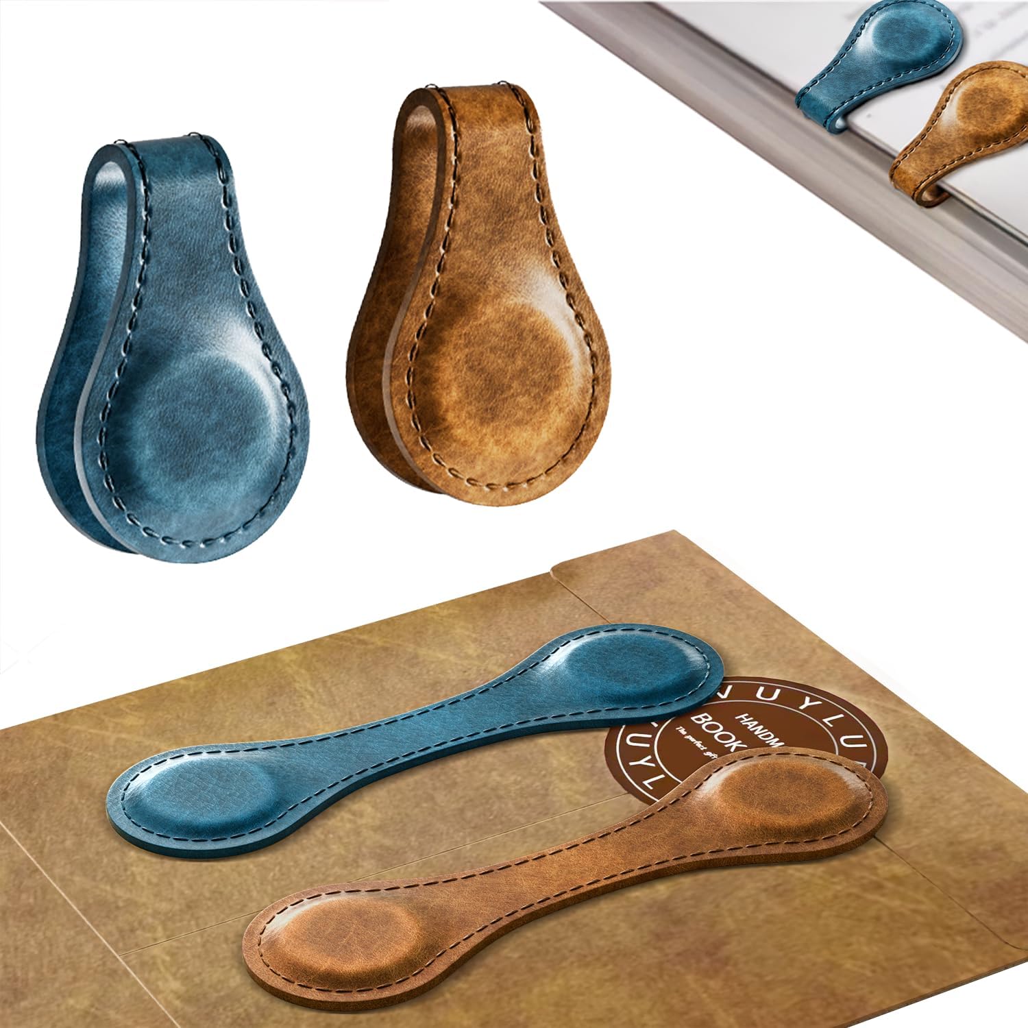 2PCS Magnetic Leather Bookmarks, Best Vintage Book Page Markers Clips Gift for reading men women teachers book lovers, Handmade Genuine Leather Magnetic book marks set of 2 (Earth Brown+Prussian Blue) 1 71ZTz8RfA+L. AC SL1500 - northernschoolofshiatsu.co.uk