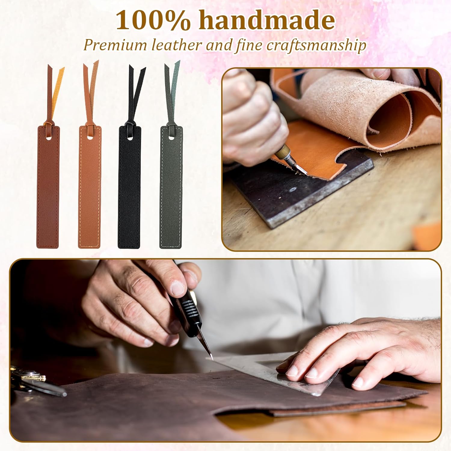 4 Pcs Bookmark Classic Stitched Bookmark Pagemarker for Bookworms with Leather Rope Accessory for Readers Writers Page Markers Reading for Unsex Book Lovers, Readers, Leather Book Marks 5 - northernschoolofshiatsu.co.uk