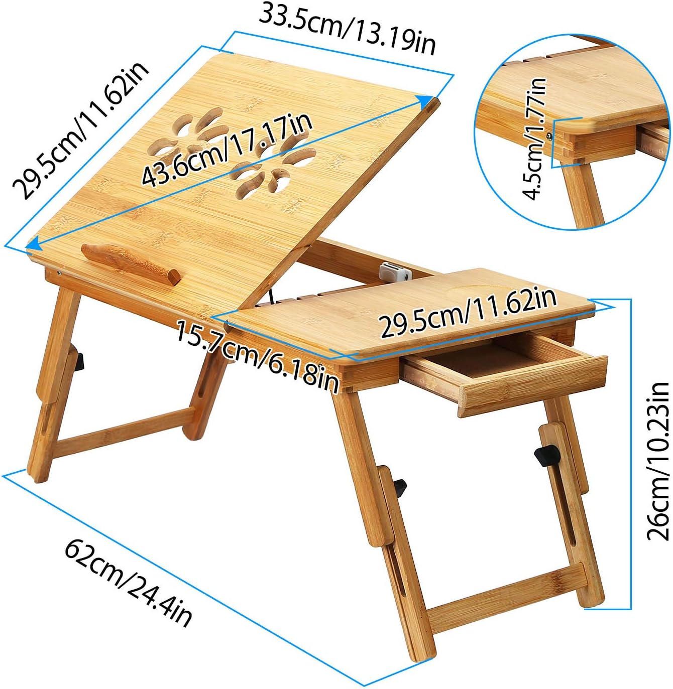 Bamboo Laptop Desk Breakfast Serving Bed Tray Foldable Leg Multi-Position Adjustable Tilt Surface Bed Lap Tray with Side Storage Drawer for Work Study Reading Eating Food 6 71ZqEEemUcL. AC SL1500 - northernschoolofshiatsu.co.uk