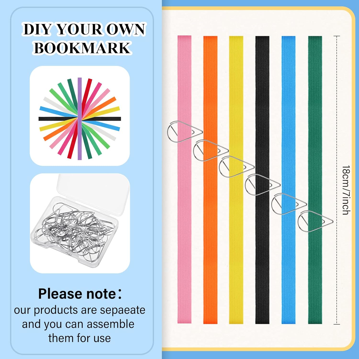 Elastic Bookmarks Set Multi Color Elastic Rope Bands Planner Bookmarks Include 30 Pcs Stainless Steel Teardrop Paper Clips and 12 Pcs Bands for Office School Reader(Bright Color) 3 71a3rUq+MzL. AC SL1500 - northernschoolofshiatsu.co.uk