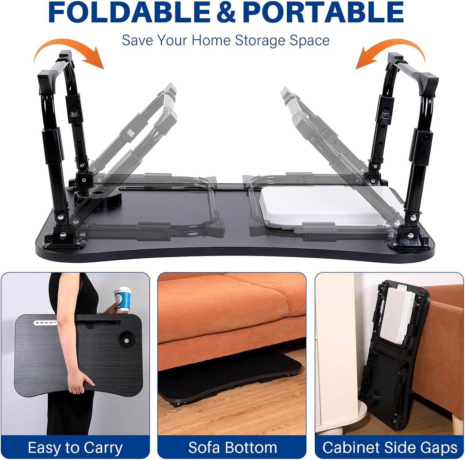 Laptop Desk for Bed, Height Adjustable Laptop Bed Table, Foldable Portable Lap Desk Stand with USB/Storage Drawer/Cup Holder/Slot, Breakfast Tray for Working Reading Writing Eating 21 71aiTnXL nL. AC SL1500 - northernschoolofshiatsu.co.uk