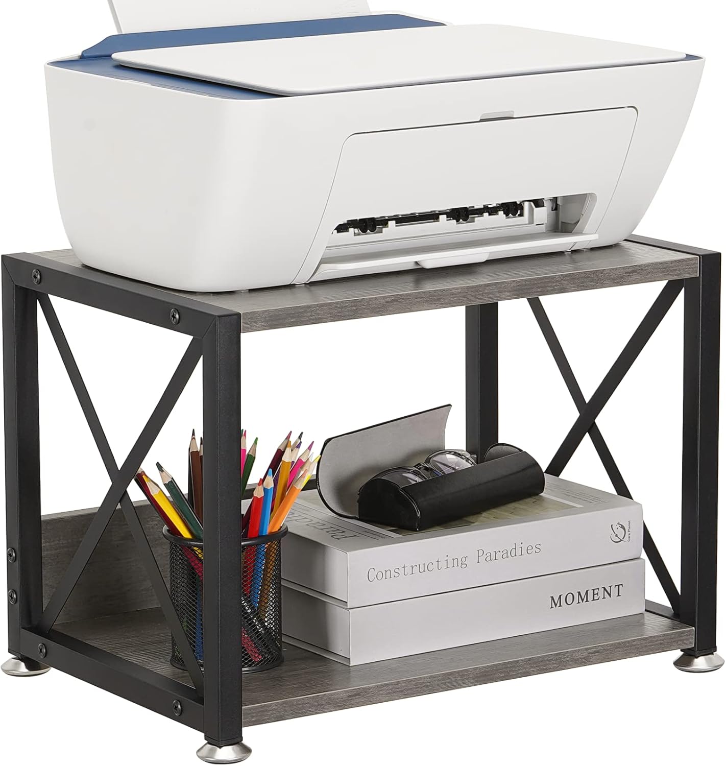 Giikin Desktop Printer Stand with 2 Tier Wood Storage Shelves, Multi-Purpose Desk Organizer for Fax Machine, Scanner, Files, Books, Printer Shelf with Adjustable Anti-Skid Feet (Gray) 7 71aqw0PDKuL. AC SL1500 - northernschoolofshiatsu.co.uk