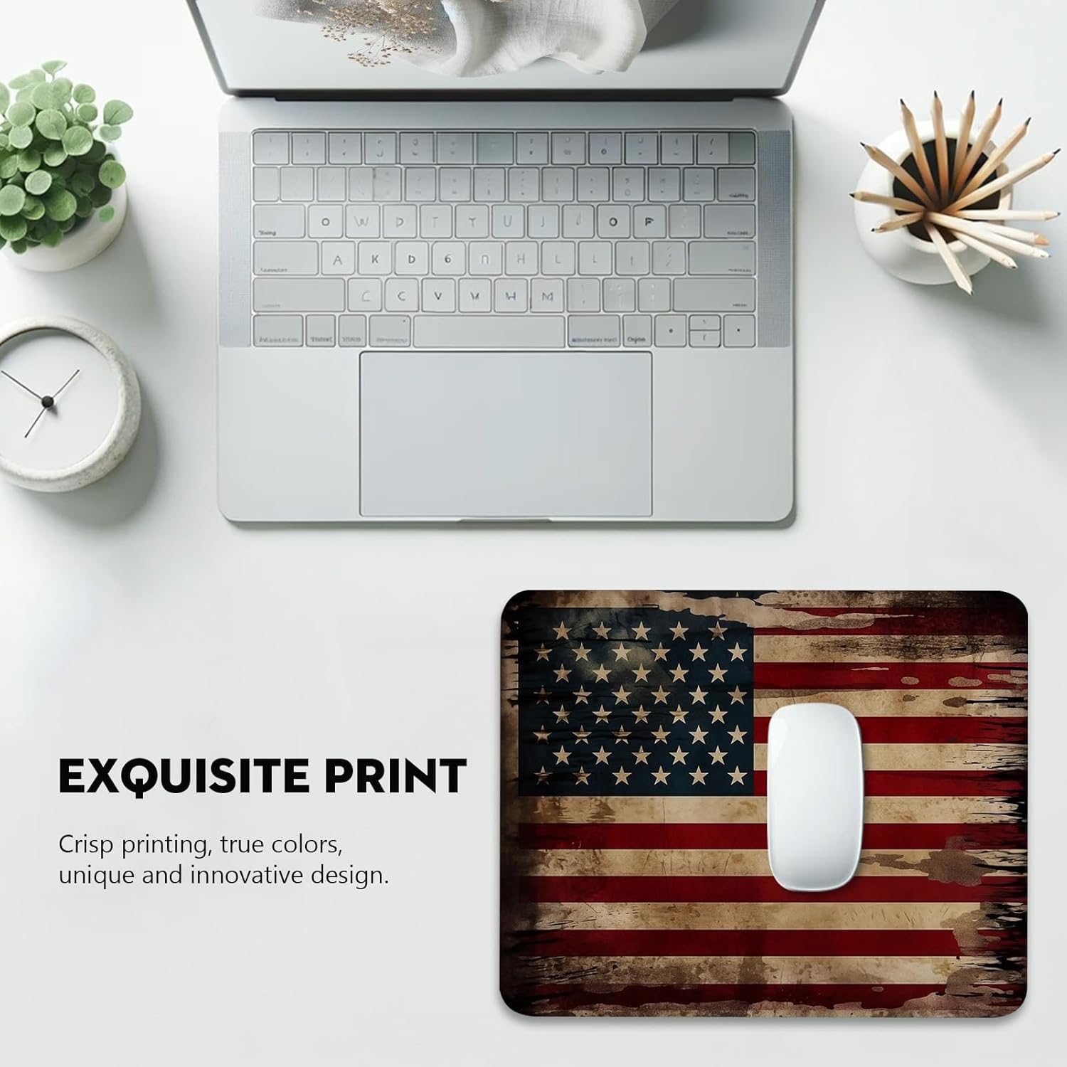 Vintage American Flag Mouse Pad - Patriotic Durability for Your Desk, Stitched Edges Non-Slip Rubber Base Mouse Pads for Computers Laptop 41 71b IHVUCfL. AC SL1500 - northernschoolofshiatsu.co.uk