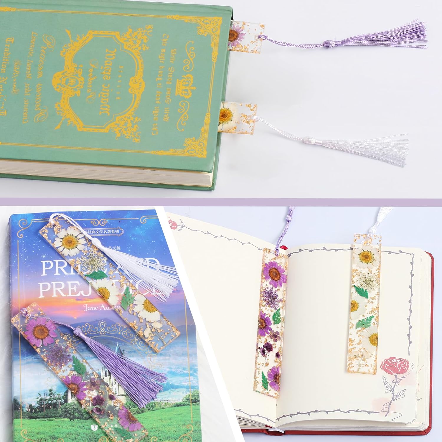 Book Marks for Book for Women, Kaluofan 2PCS Dried Flower Bookmarks with Tassels, Bookmarks for Women, Durable Handmade Dried Flower Resin Bookmarks, Pretty and Increase Reading Interest 23 71bMP2RgkCL. AC SL1500 - northernschoolofshiatsu.co.uk