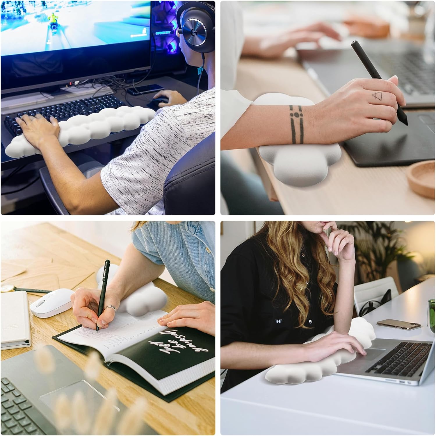 2 PCS Keyboard Cloud Wrist Rest, Memory Foam Keyboard Palm Rest with Non-Slip Base Ergonomic Keyboard Wrist for Pain Relief, Soft Wrist Rest for Office, Computer, Laptop, Gaming Office (White) 6 71c5qGWM rL. AC SL1500 - northernschoolofshiatsu.co.uk