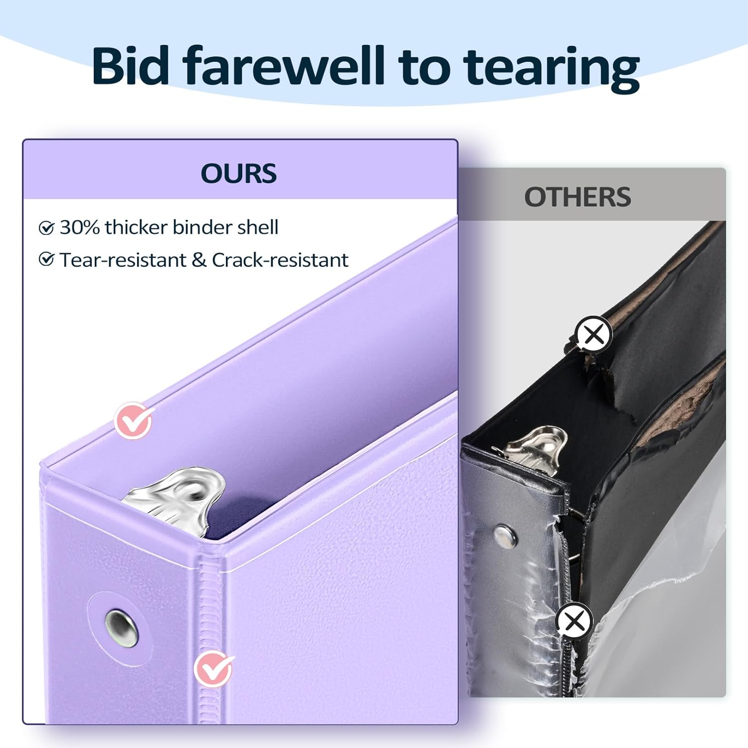 6 Pack Extra Durable 3 Ring Binders 1 inch, Sooez 1” Three Round Ring Binders with Pockets, Cute Customizable Clear View Cover for 8.5 x 11'' Letter Size Papers, Pastel School Office Supplies for Girl 3 - northernschoolofshiatsu.co.uk