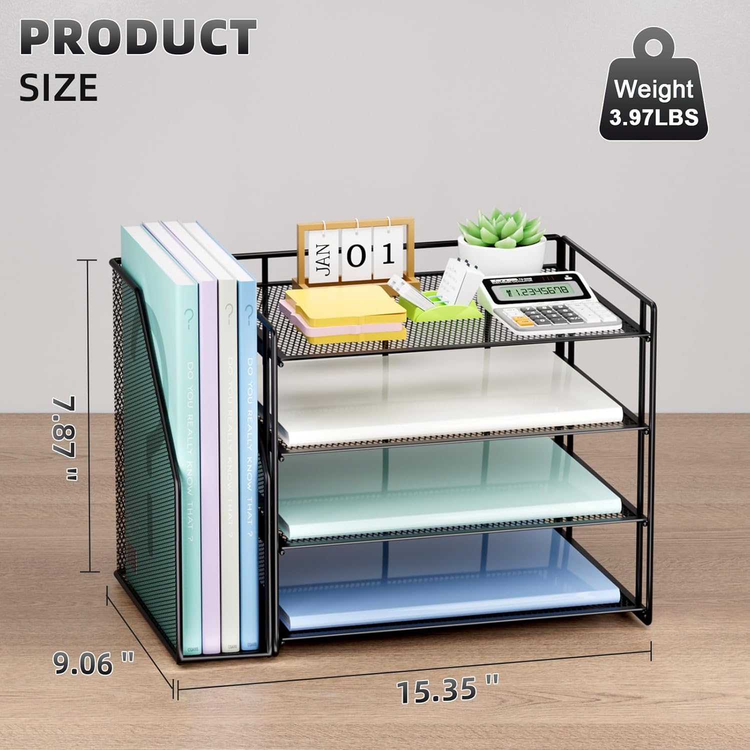 Marbrasse Desk Organizer and Accessories,4-Tier Paper Letter Tray Organizer with File Holder,Desk Accessories & Workspace Desktop Organizers for School Home Office Supplies (Black) 3 71cSWeDKr1L. AC SL1500 - northernschoolofshiatsu.co.uk