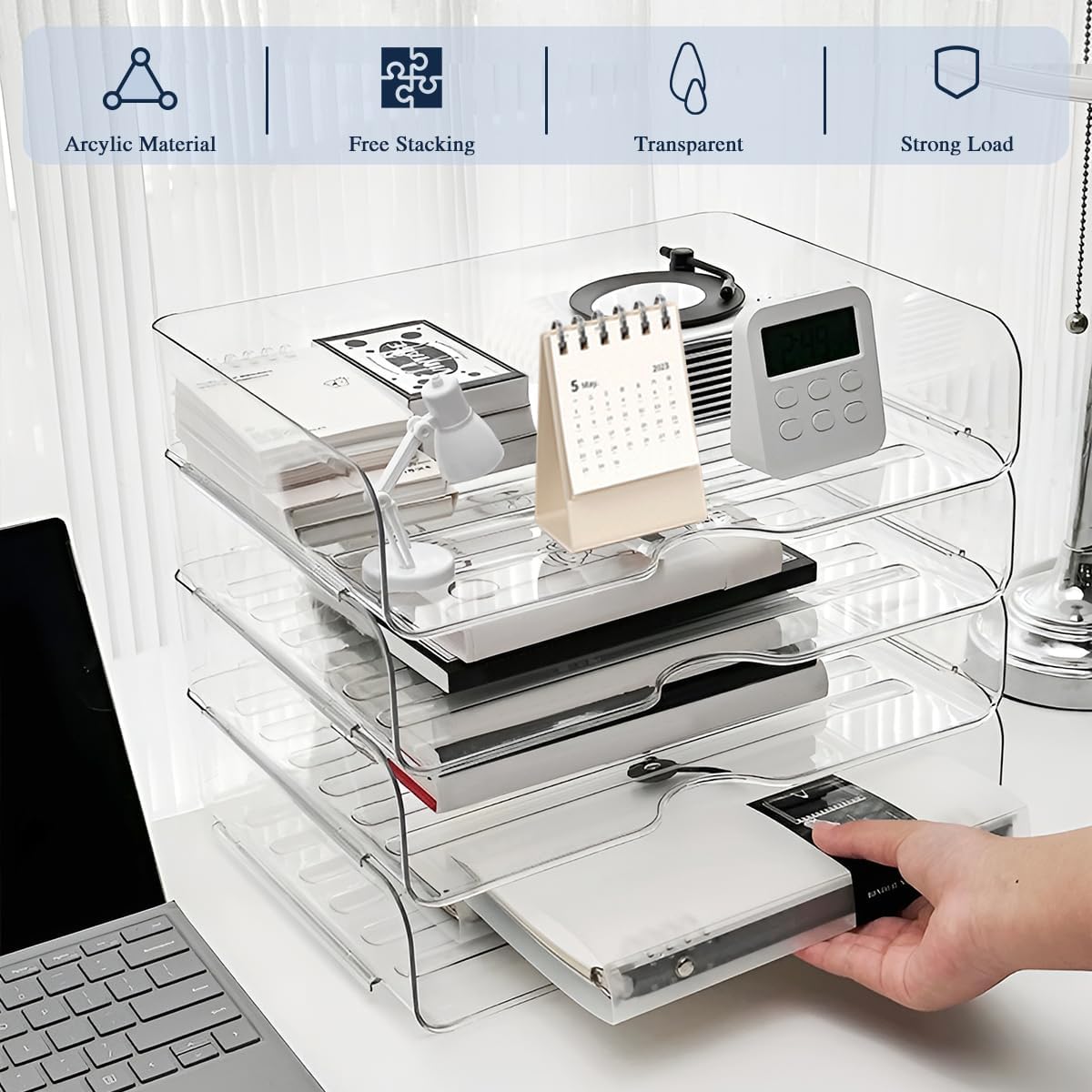 4 Pcs Paper Organizer Letter Tray for Desk, Stackable Clear File Organizer with Label and Sticker for Office, Acrylic Multipurpose A4 Size Paper Holder for Ipad Books Notes Magazine Receipts 5 71cg7Fph9RL. AC SL1200 - northernschoolofshiatsu.co.uk