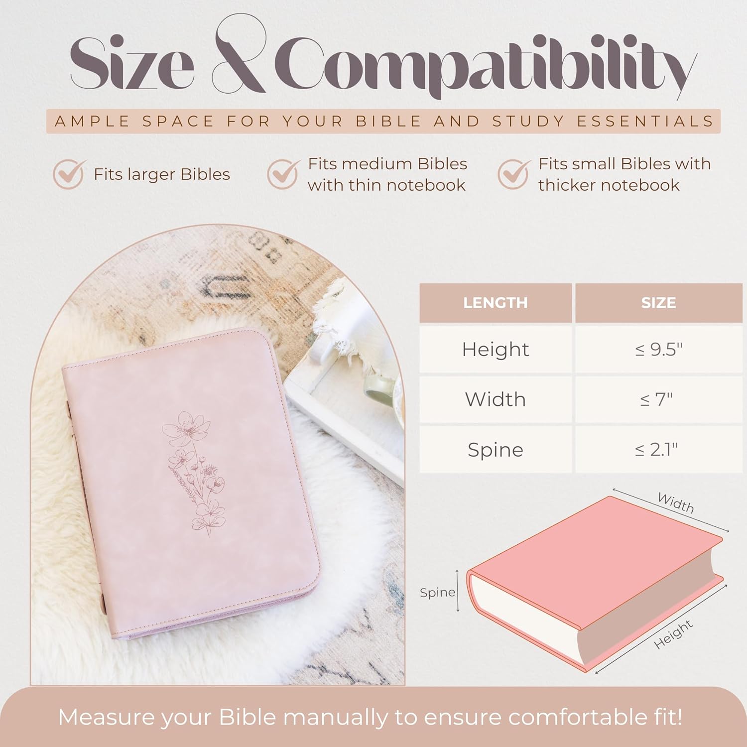 Pink Bible Cover Case for Women, Large Bible Covers for Women (≤ 9.5 x 7 x 2.1) Durable PU Leather Bible Case w/Debossed Floral Design & Giftable Box, Bible Case for Women, Bible Cases for Woman 3 71d4Sg9tJnL. AC SL1500 - northernschoolofshiatsu.co.uk