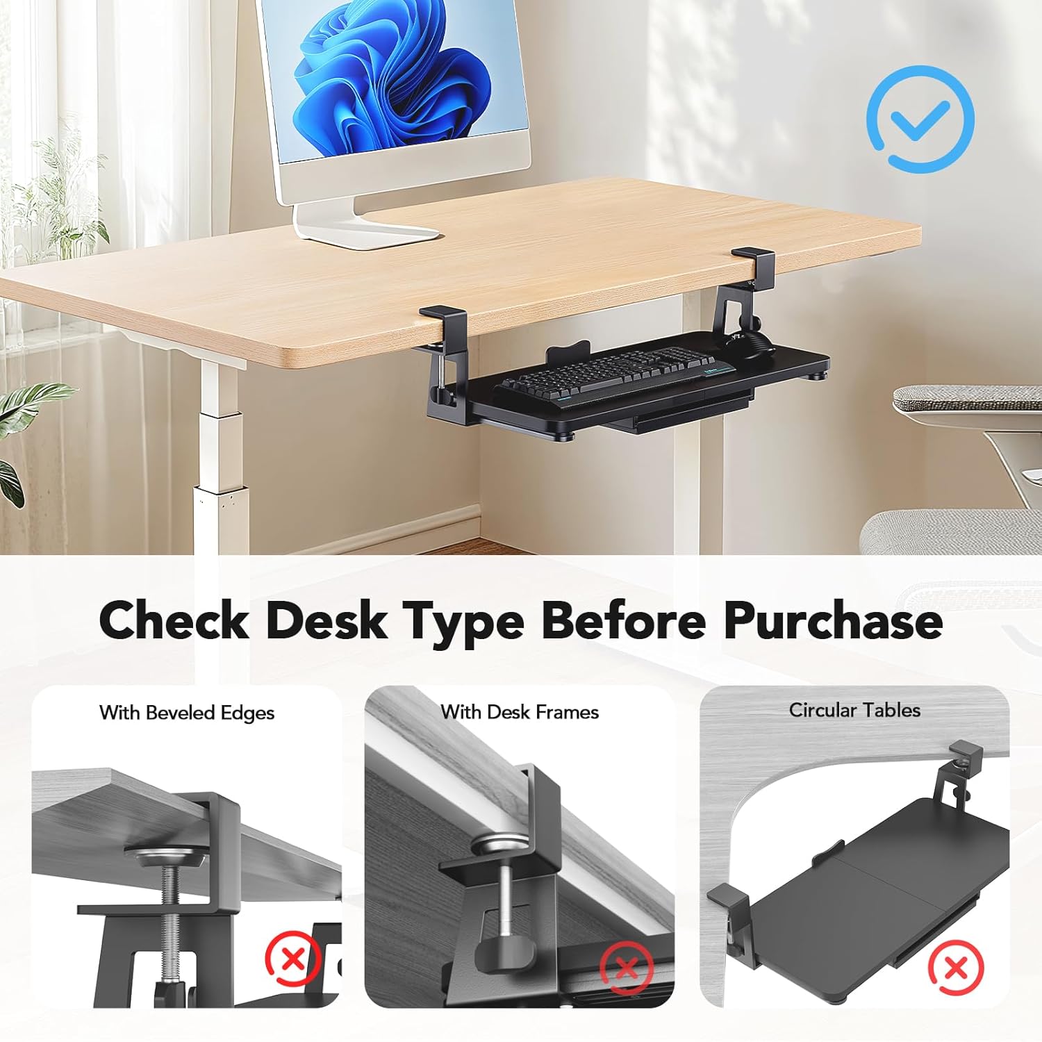 HUANUO Large Under Desk Keyboard Tray with Sturdy C-Clamp Mount, 26 (30.16" Including Clamps) x 12 inch Slide-Out Platform Computer Desk Heavy Duty Keyboard Tray with Storage Drawer for Typing, Black 4 71dJaSbsY L. AC SL1500 - northernschoolofshiatsu.co.uk