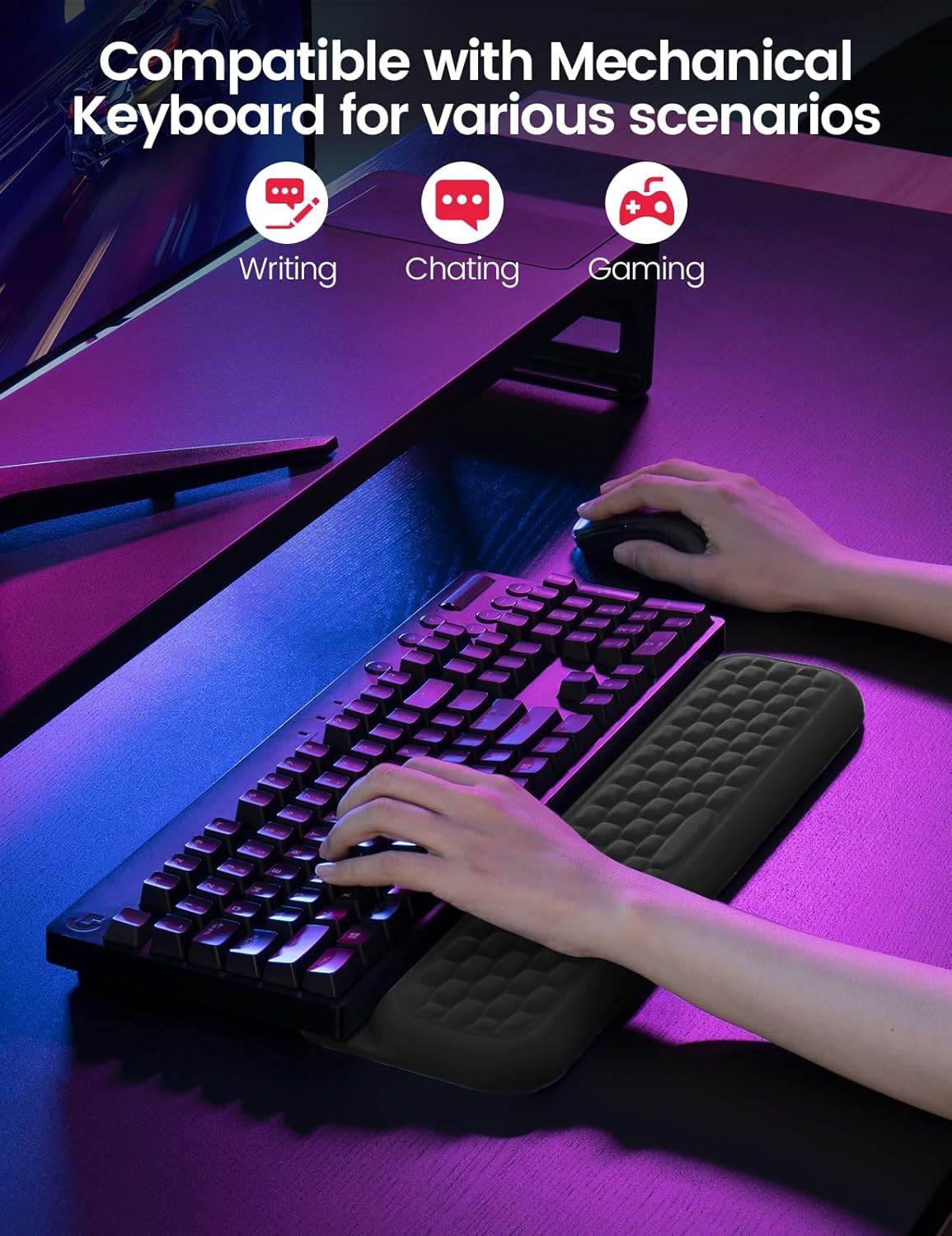 Mechanical Keyboard Wrist Rest with Sticker, Full-Size Gaming Keyboard Support Pad, Desk Ergonomic Cushion for Computer Typing Office Work Home Gaming, Soft Memory Foam Arm Palm Hand Pain Relief Gift 5 71dPvXWKKfL. AC SL1500 - northernschoolofshiatsu.co.uk
