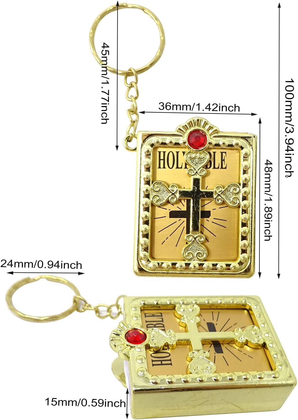 Honbay 8PCS Mini Bible Keychain Miniature Book Keyring Gold Silver Holy Bible Religious Favor for Baptism Church Communion Wedding Shower (2 Color) 2 71dT+YU+HtL. AC SL1500 - northernschoolofshiatsu.co.uk