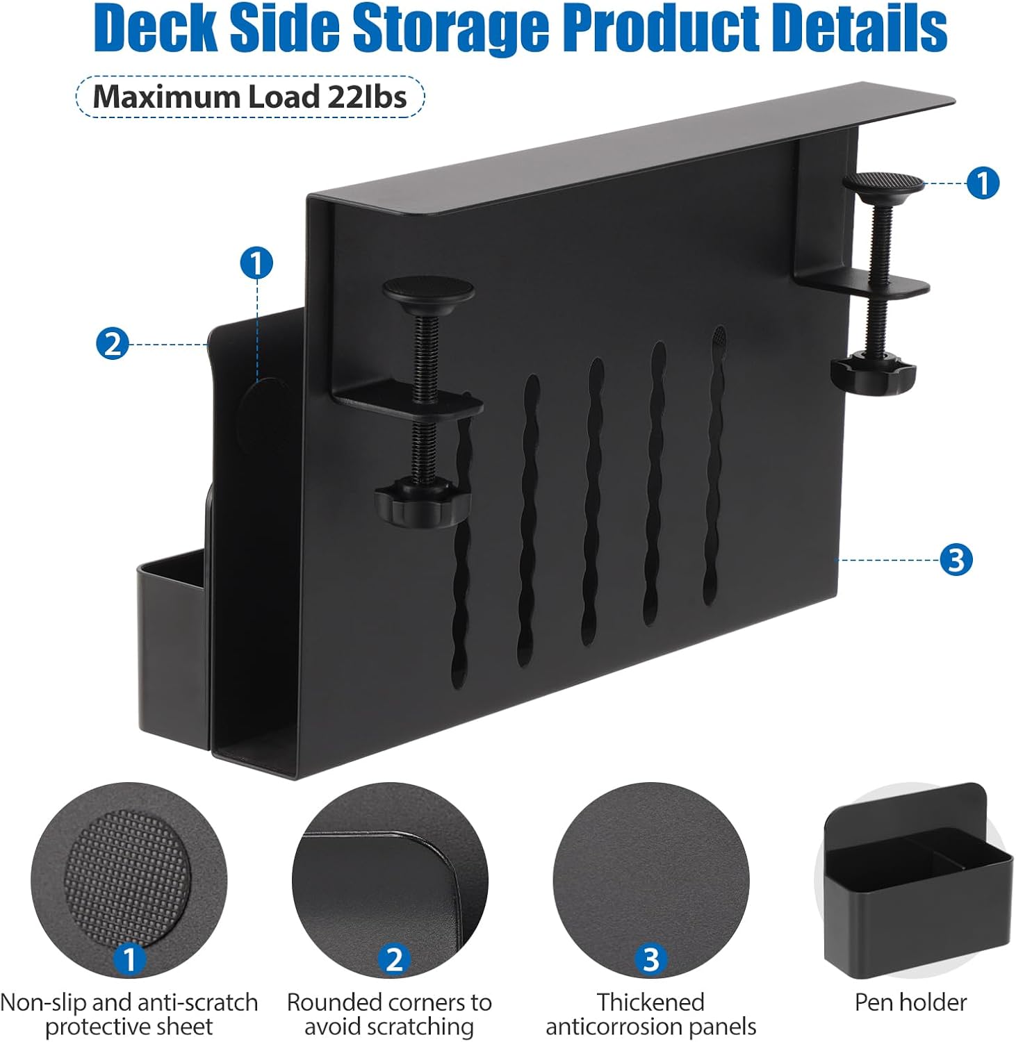 Desk Side Storage Holder Desk Organizer for Laptop Clamp-On Desk Shelf, Drilling Standing Desk Drawer, For Office Supplies & Studio Essentials (Black) 5 71dw4OuSIKL. AC SL1500 - northernschoolofshiatsu.co.uk