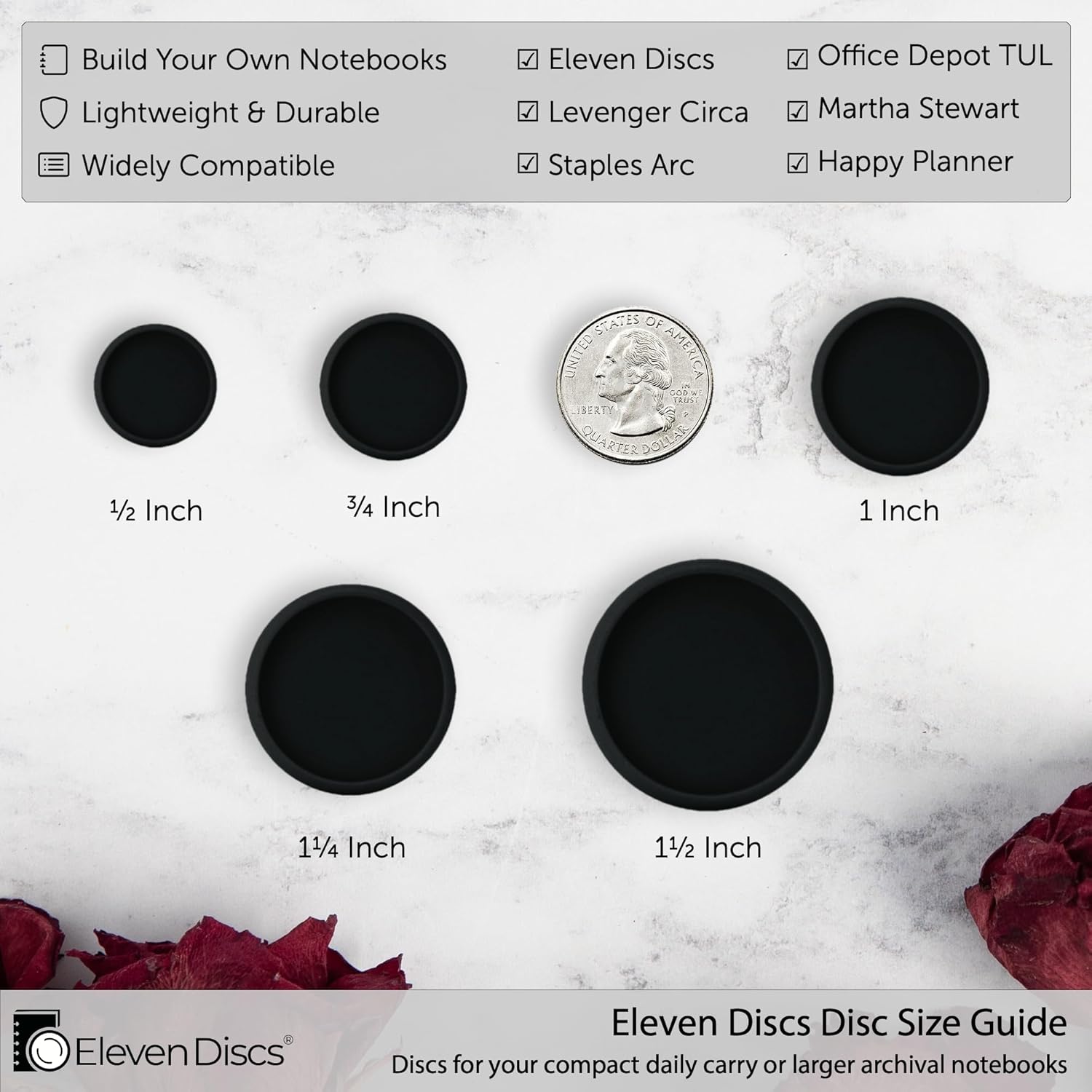 ¾-Inch Black Plastic Discbound Expansion Discs for Custom Notebook and Planner - Compatible with Circa, Arc, TUL (Set of 22) 3 71eEVAXaehL. AC SL1500 - northernschoolofshiatsu.co.uk