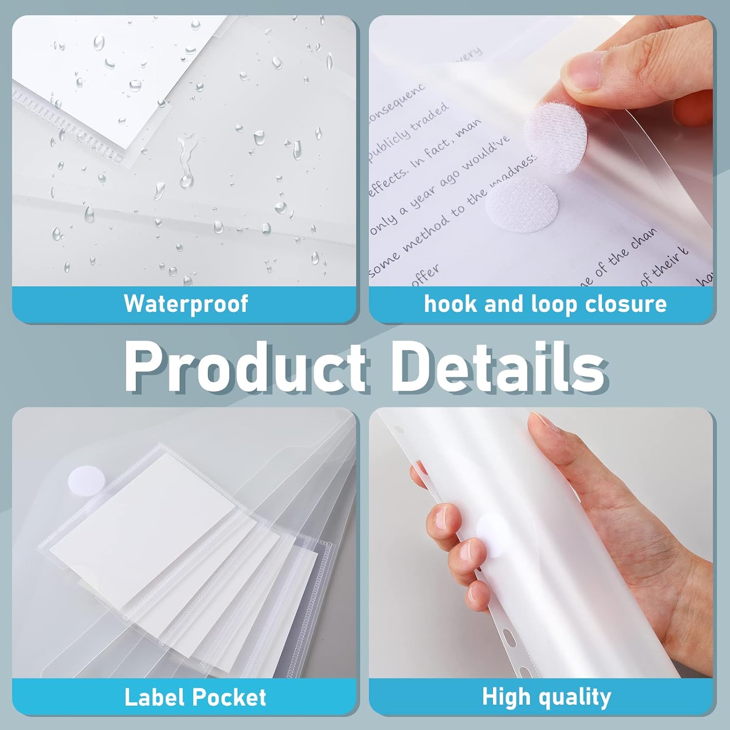 Yeaqee 100 Pcs Binder Pocket for 3 Ring Plastic Binder Folders 11 Holes Clear Poly Binder Envelope with Hook and Loop Closure for 2/3/4 Ring Document Pouch with Label Letter Size Office 3 71f5u izKYL. AC SL1500 - northernschoolofshiatsu.co.uk