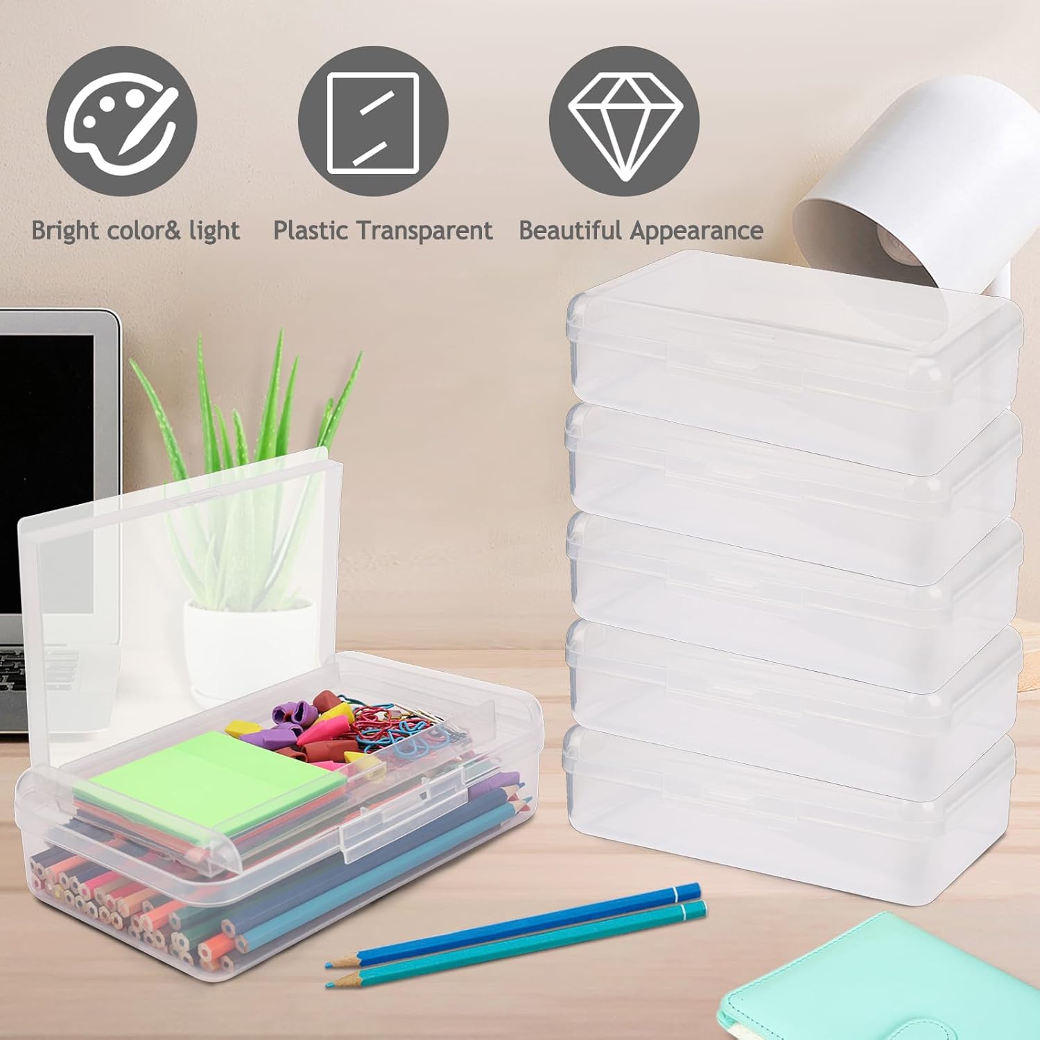 1 PCS Pencil Box,Double Layer Large Capacity Pencil Box,Hard Pen Case with Snap-tight Lid, Plastic Pencils Case for Office School Supplies Pen Boxes,Storage Organizer for Gel Pens Erasers-Purple 58 - northernschoolofshiatsu.co.uk