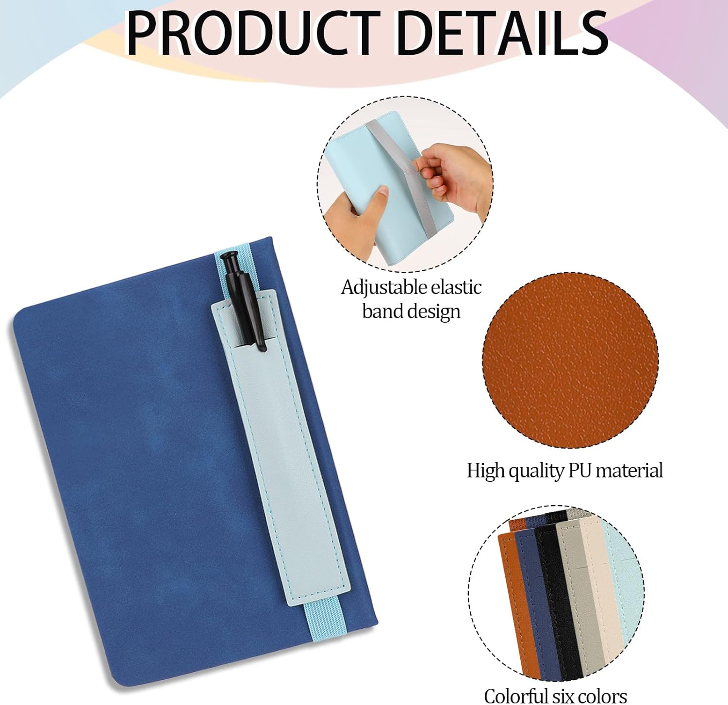 6 Pcs Adjustable Pen Holder Elastic Band Pencil Pouch Colorful PU Leather Pen Sleeve Journal Pencil Holder for Planners Notebook Binders and Books 5 71fFtzyWHhL. AC SL1500 - northernschoolofshiatsu.co.uk