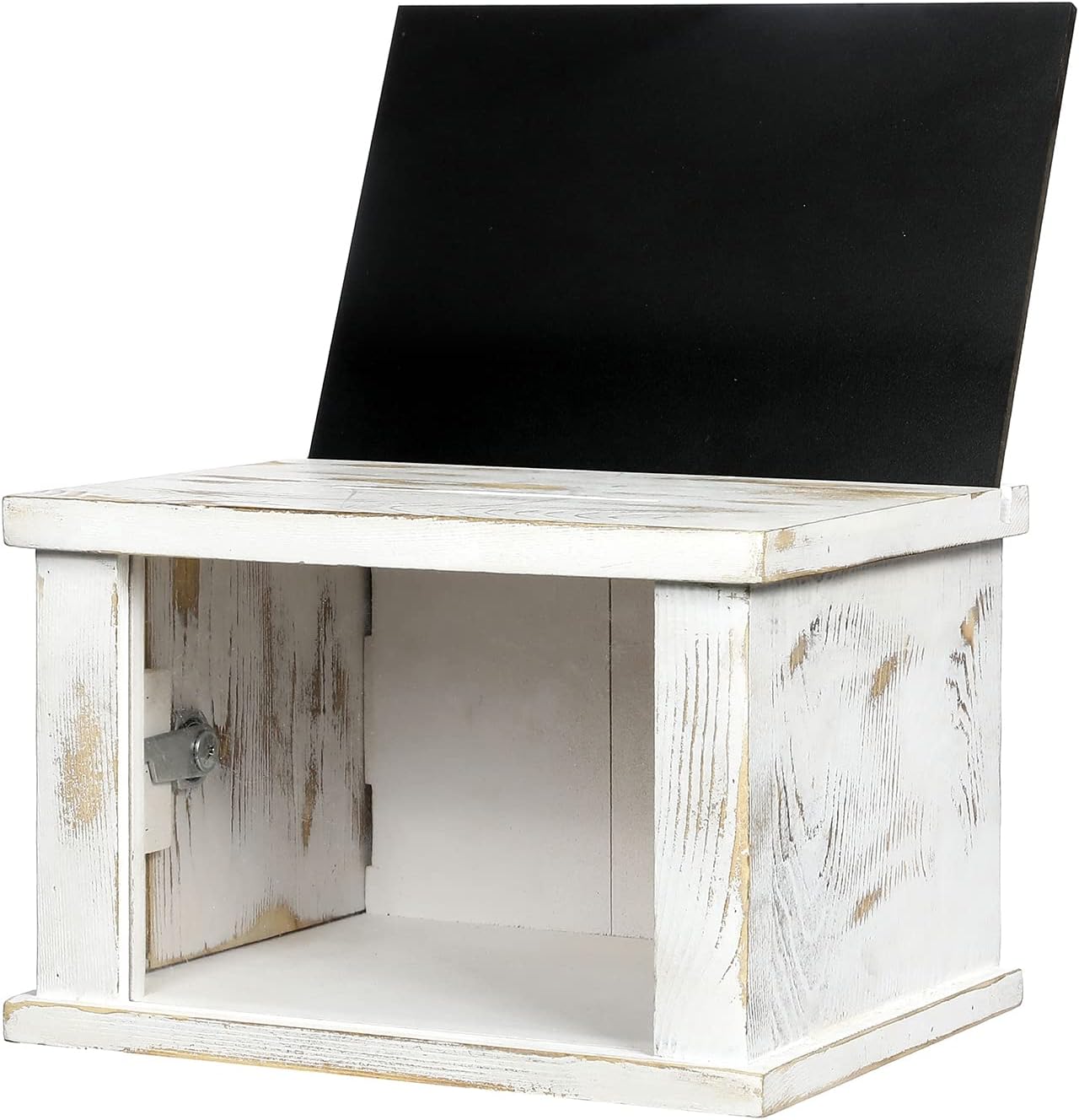 MyGift Shabby White Washed Solid Wood Comment and Suggestion Box with Chalkboard and Clear Acrylic Sign Holder, Restaurant Cafe Tip Jar Box 6 71fLWv0I1XL. AC SL1500 - northernschoolofshiatsu.co.uk