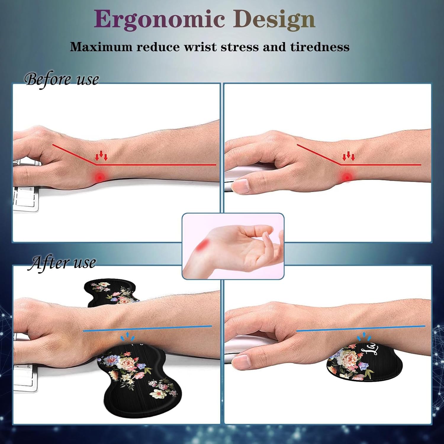 4 in 1 Desk Mat Set,Mouse Pad with Keyboard Wrist Rest,Wave-Shaped Design,Non-Slip Rubber Base,Waterproof,for Home,Office,Gaming,Starry Night 35 71flWAXIRAL. AC SL1500 - northernschoolofshiatsu.co.uk