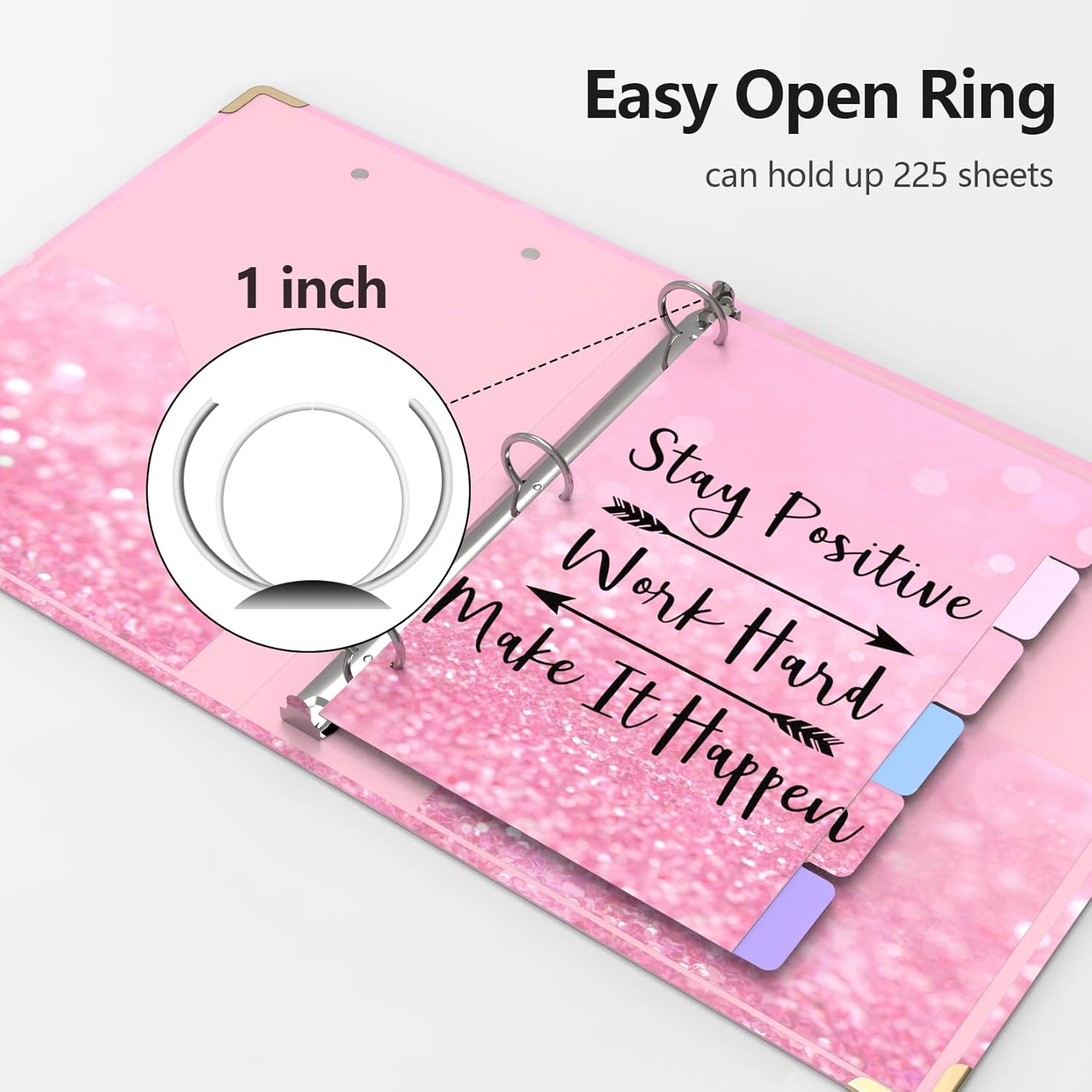 3 Ring Binder 1 Inch Round Ring Binder with 6 Tab Dividers,2 Interior Pockets,Cute Binder Clipboard with Storage, for School Office, Portfolio(Garden Flowers) 37 71fsLQkN4jL. AC SL1500 - northernschoolofshiatsu.co.uk