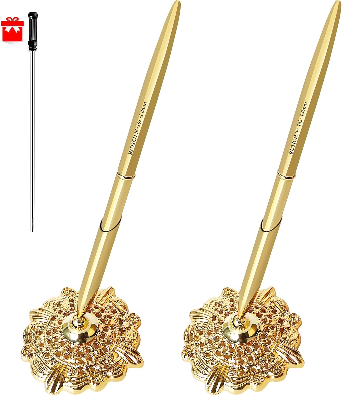 Hollow Round Pen Holder Signing Pen Set for Wedding Bridal Golden 1 71g ESNbVKL. AC SL1500 - northernschoolofshiatsu.co.uk