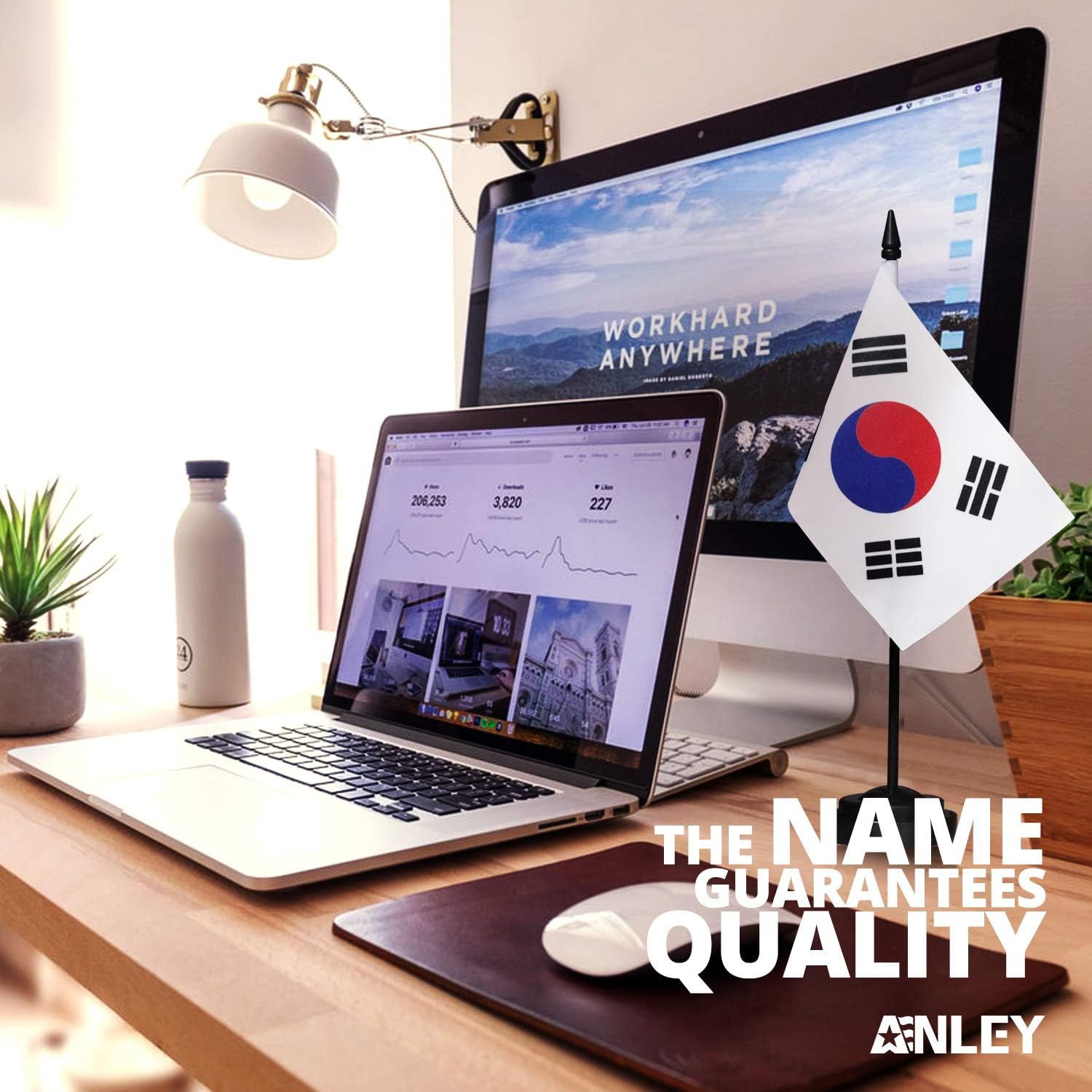 ANLEY Korea Deluxe Desk Flag Set - 6 x 4 Inch Miniature Korean Desktop Flag with 12" Solid Pole - Vivid Color and Fade Resistant - Black Base and Spear Top 2 71g4 MOKlZL. AC SL1500 - northernschoolofshiatsu.co.uk