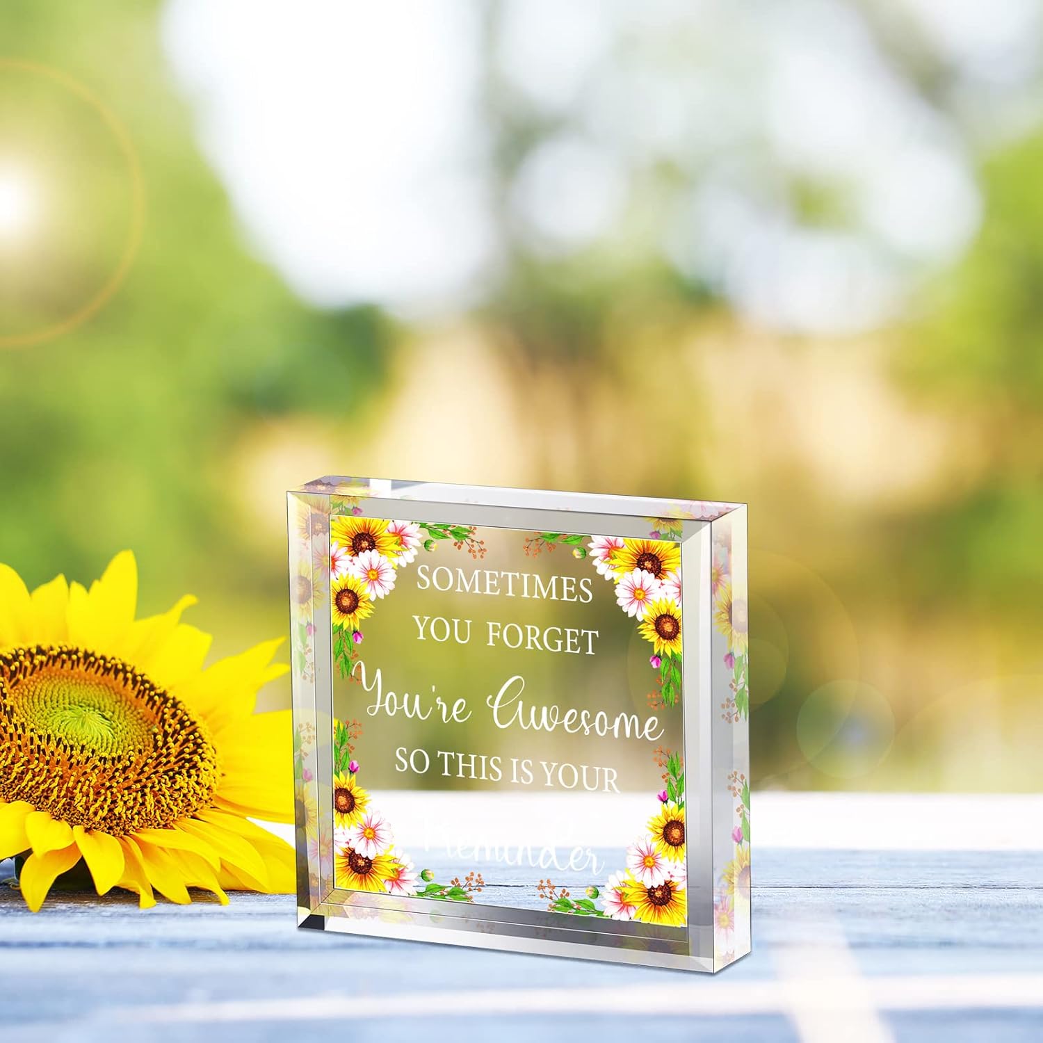 Chunful Inspirational Appreciation Gifts Sometimes You Forget You're Awesome Coworkers Thank You Gifts New Year Birthday Present Acrylic for Mother Women Friends Coworkers (Sunflower) 2 71g7IoKVhnL. AC SL1500 - northernschoolofshiatsu.co.uk