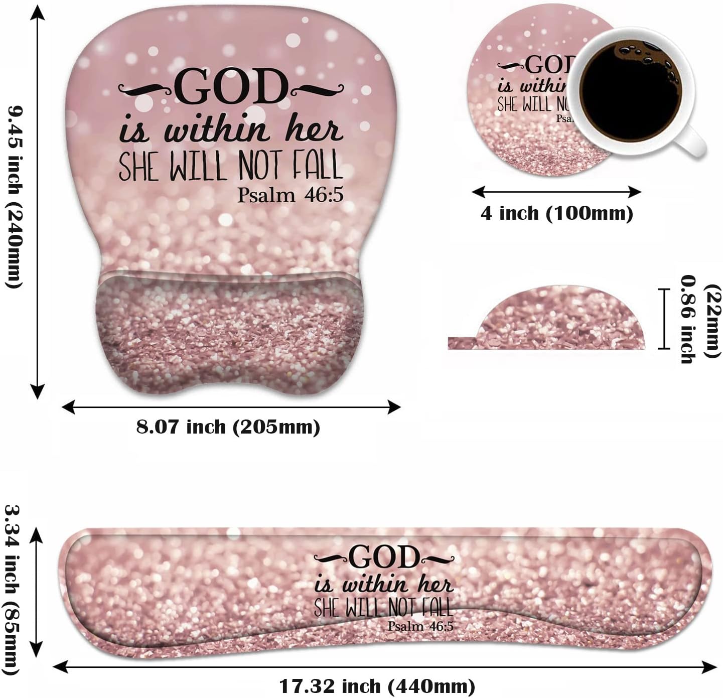 Ergonomic Mouse Pad Wrist Support and Keyboard Wrist Rest Set with Coasters, Non-Slip PU Base, Easy Typing & Pain Relief, Perfect for Home Office Working Studying, Bible Verse Psalm 46:5 2 71gEBNi6HVL. AC SL1500 - northernschoolofshiatsu.co.uk