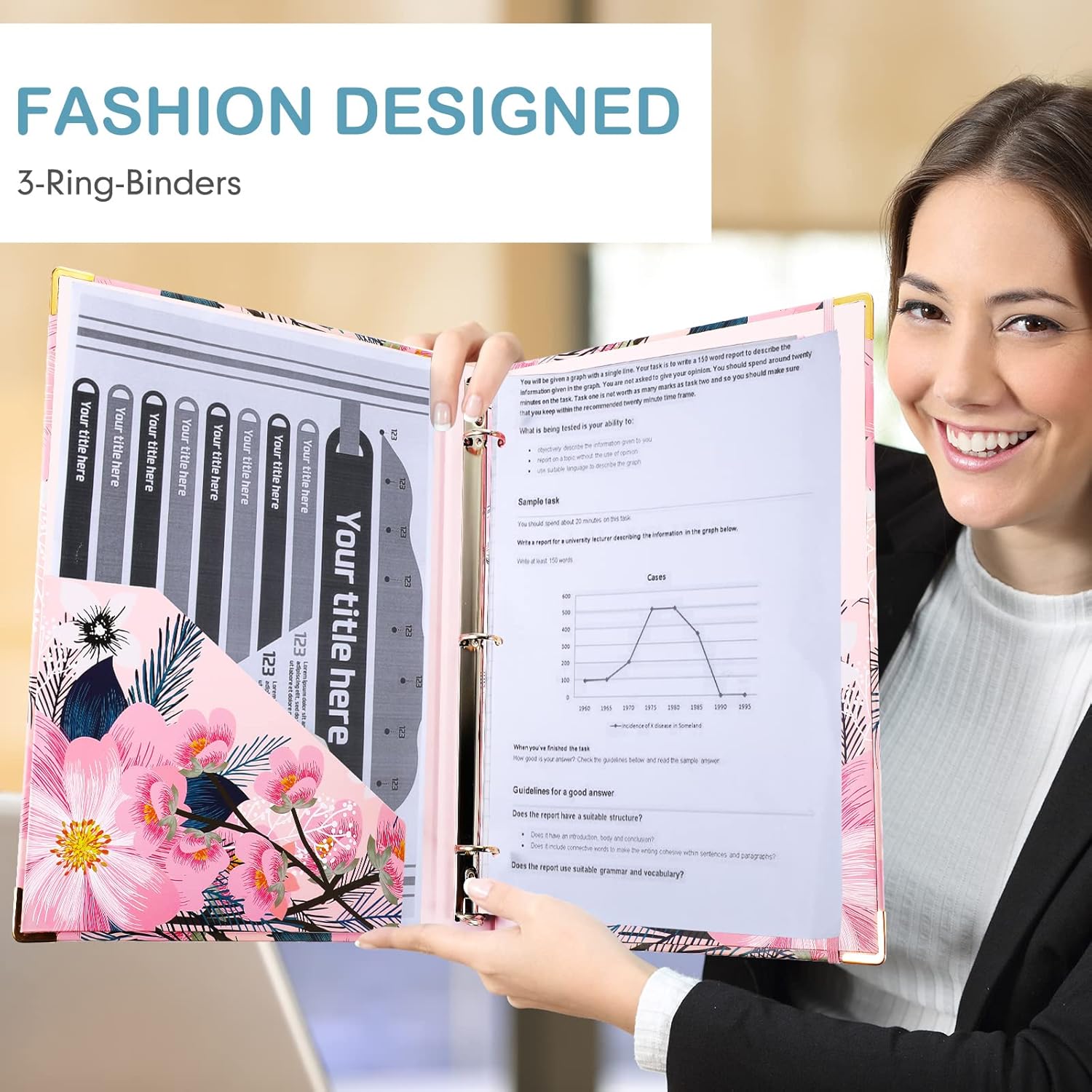 Sabary 4 Pcs 3 Ring Binder 1 Inch Cute Clipboard Binders with 20 Tab Dividers File Folder Labels 8.5" x 11" Paper Decorative Ring for School Office Supplies(Elegant Style) 6 71gdS4QhNAL. AC SL1500 - northernschoolofshiatsu.co.uk