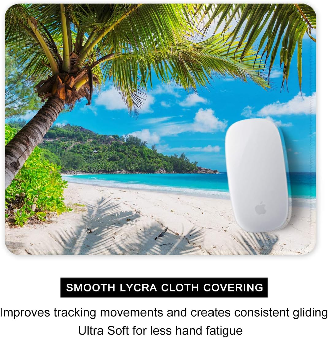 Auhoahsil Mouse Pad, 12 x 10 in Thick Rubber Premium-Textured Non-Slip Stitched Edges Waterproof Square Mouse Mat with Cute Pattern for Gaming Work Computer Office, Larger, Beach and Coconut Trees 4 71geXC9e8rL. AC SL1200 - northernschoolofshiatsu.co.uk