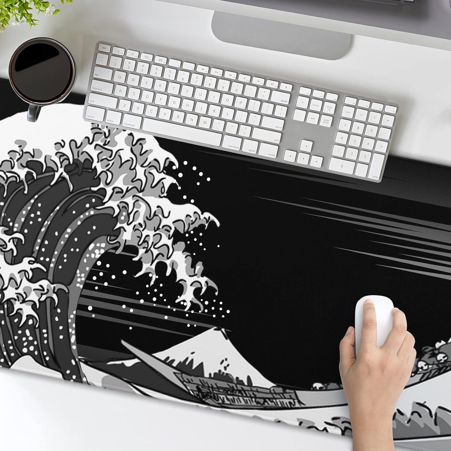Black and White Mouse Pad 31.5”x11.8” Geometric Design Extended Large Mousepad Keyboard Mouse Mat Desk Pad Non-Slip Rubber Base Stitched Edge Large XXL Mousepad for Gaming Laptop Computer Desktop 244 71gfjV7L3VL. AC SL1500 - northernschoolofshiatsu.co.uk