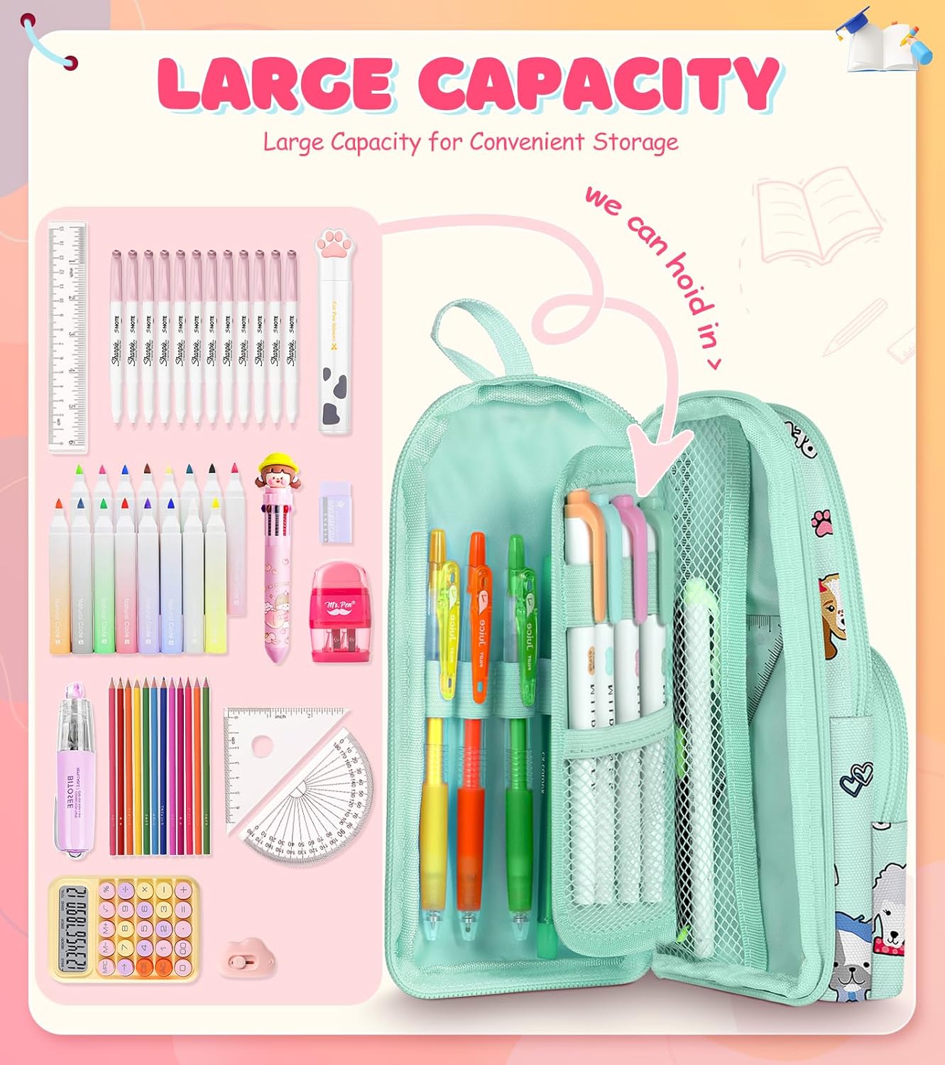 Cute Dog Pencil Case,Unique Aesthetic 3D Schoolbag-Shaped Pencil Pouch for Girls Boys Kids Women,Big Capacity Pen and Pencil Stationery Organizer Bag with Zippers for School Office 4 71ggeEWNwPL. AC SL1500 - northernschoolofshiatsu.co.uk