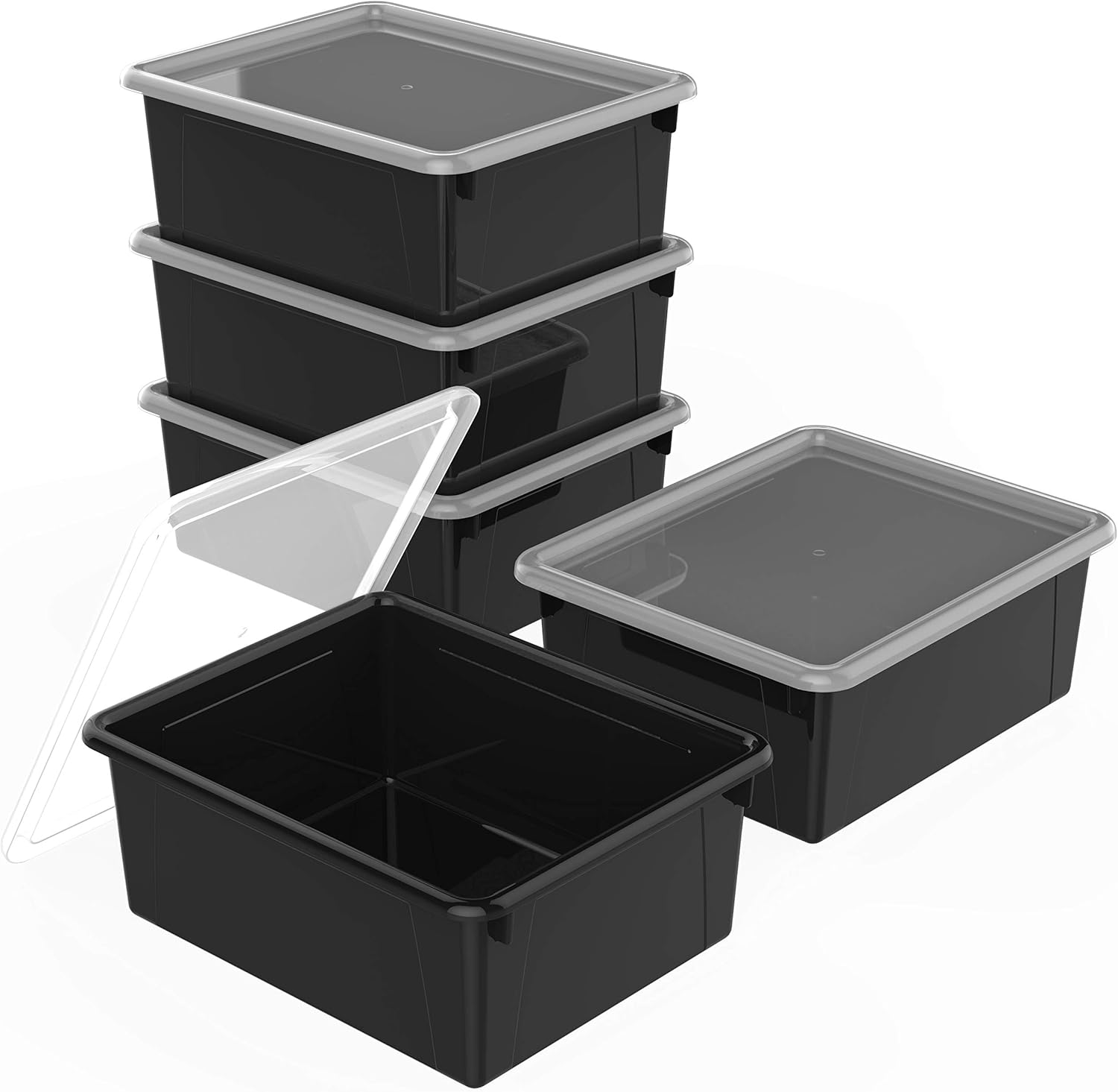 Storex Letter Size Deep Storage Tray – Organizer Bin with Non-Snap Lid for Classroom, Office and Home, Black, 5-Pack (62543U05C) 1 71gy1Uzo5ML. AC SL1500 - northernschoolofshiatsu.co.uk