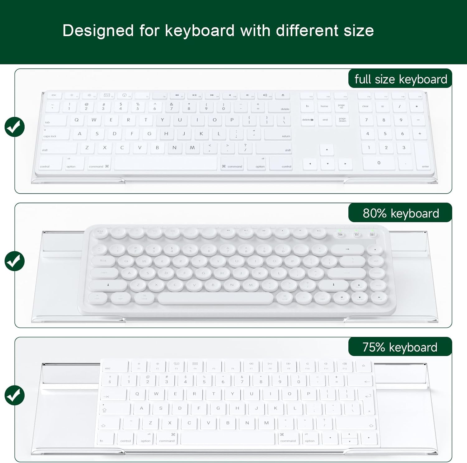 Computer Keyboard Stand Holder - Ergonomic Acrylic Keyboard Stand for Desktop Comfortable Keyboard Tray Riser with Silicone Anti-Slip Strip for Home School Office Desk Accessory, Lightpink 35 - northernschoolofshiatsu.co.uk